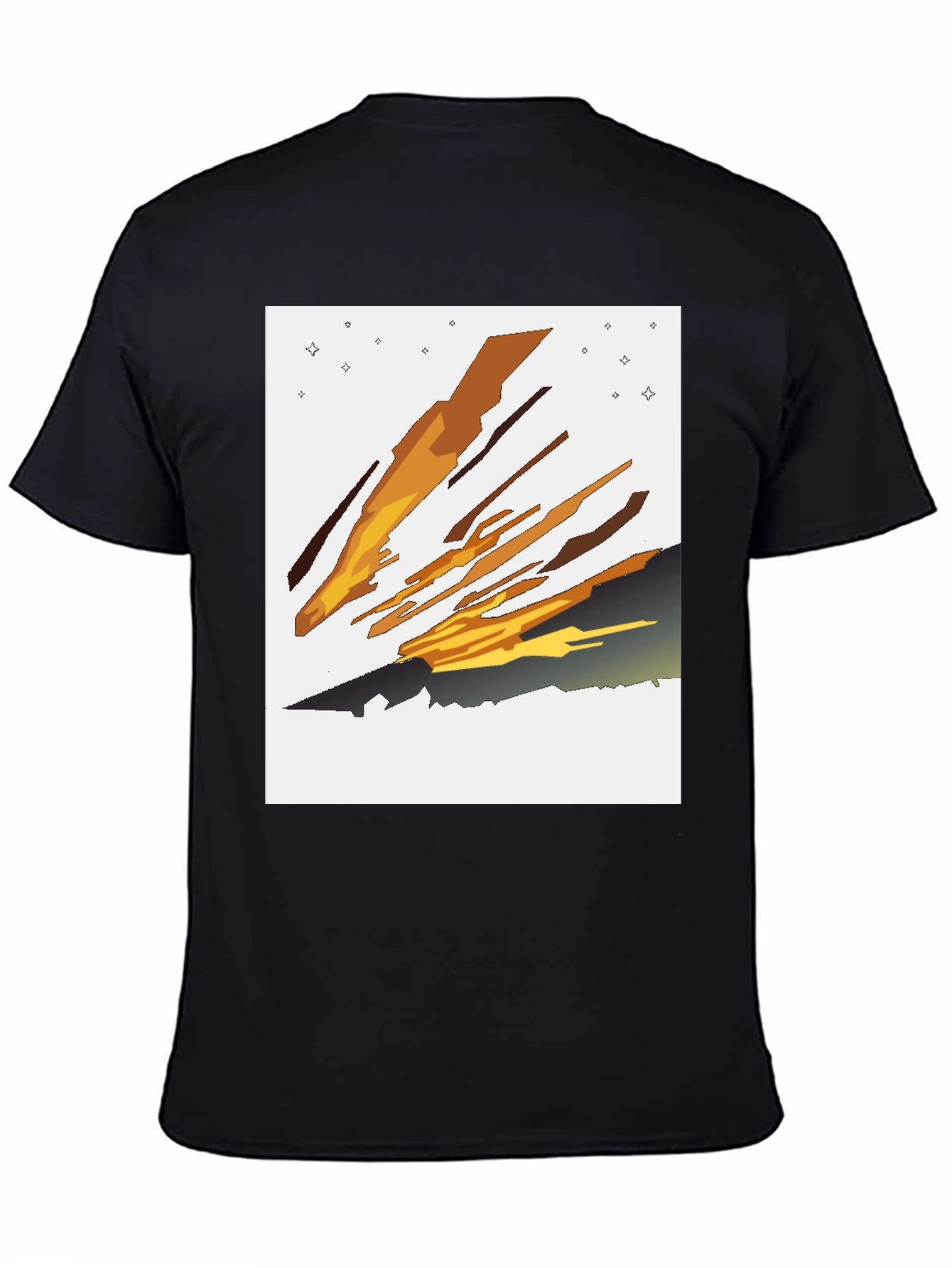Black Abstract Comet Graphic Tee view 4