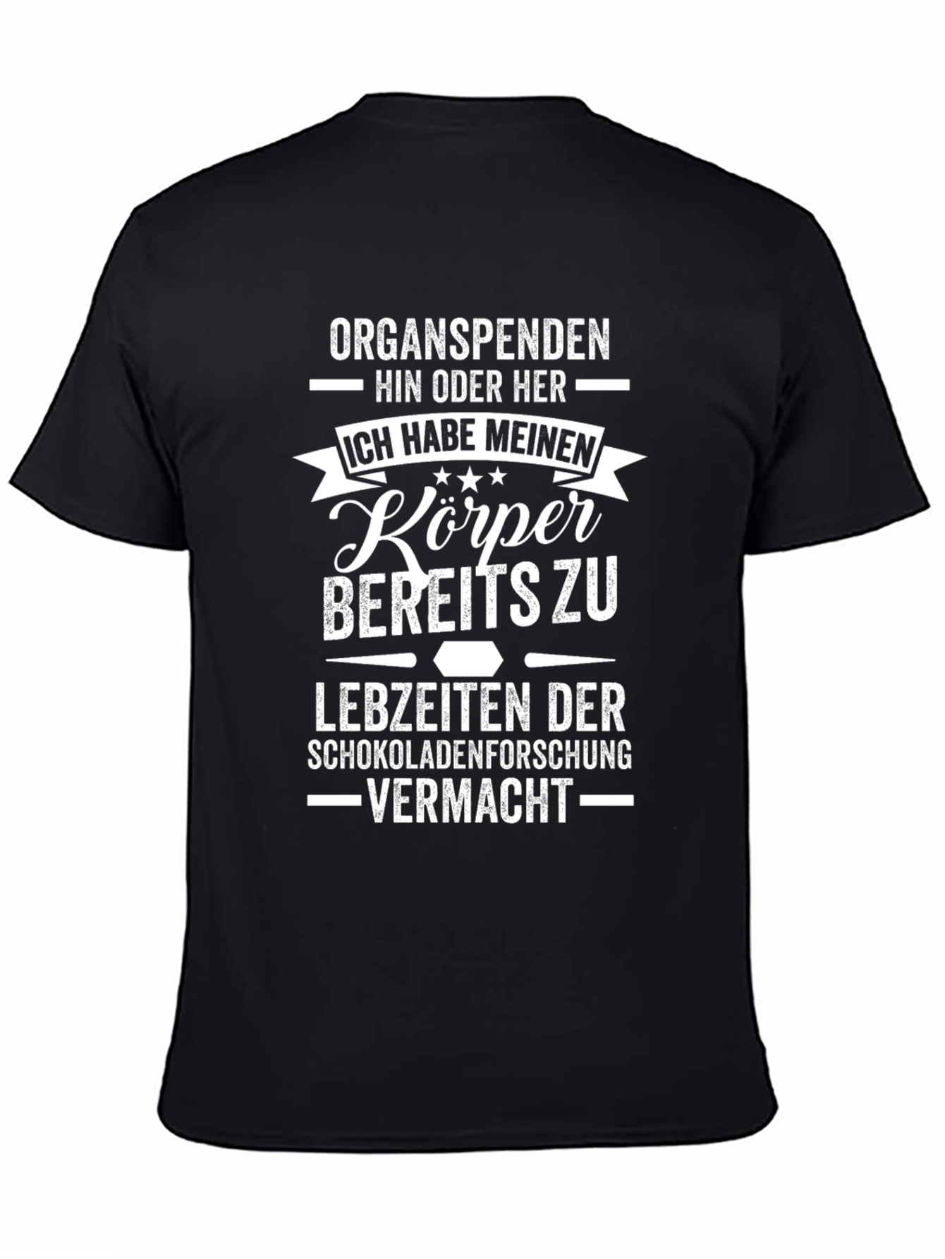 Black Organ Donation Funny T-Shirt - Chocolate Research view 4
