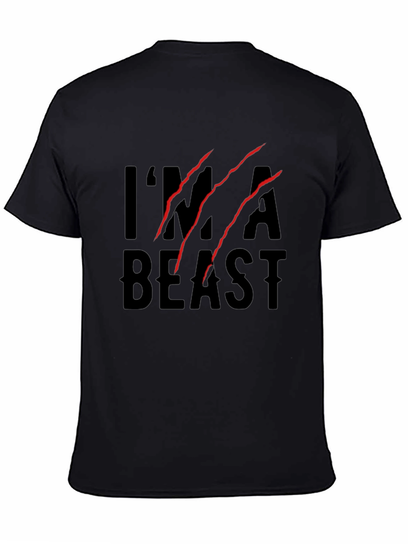 Black I'm A Beast Men's Graphic Tee view 4