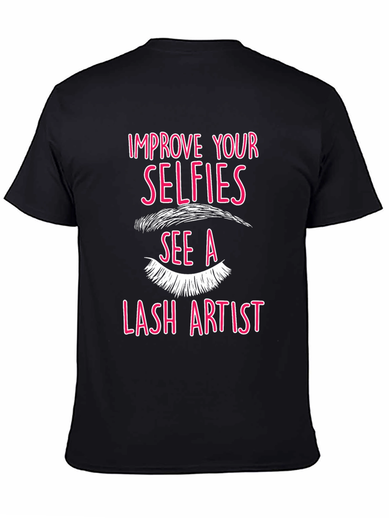 Black Selfie Lash Artist Graphic Tee - Black view 4