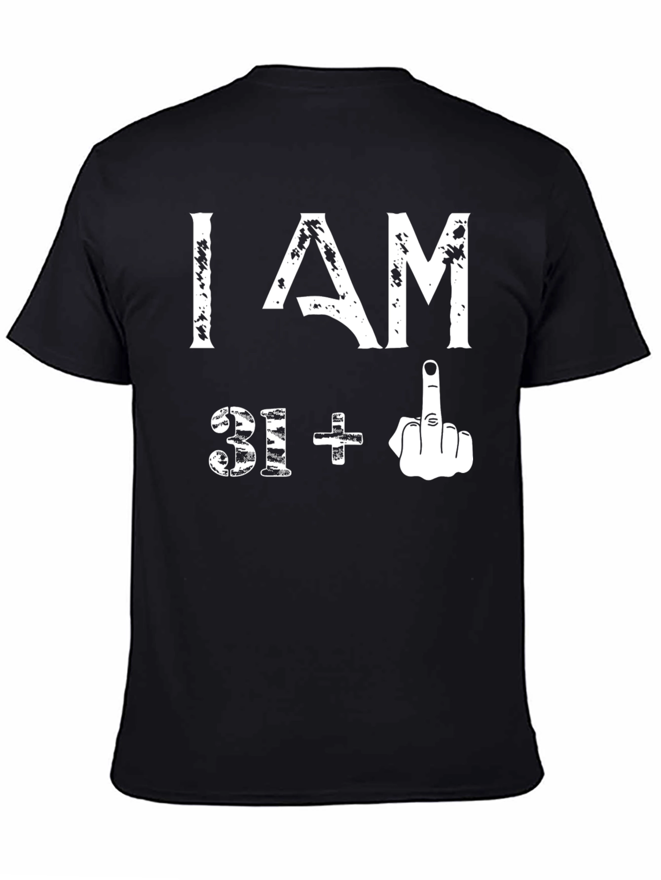 Black Funny 31+ Middle Finger Graphic T-Shirt view 4