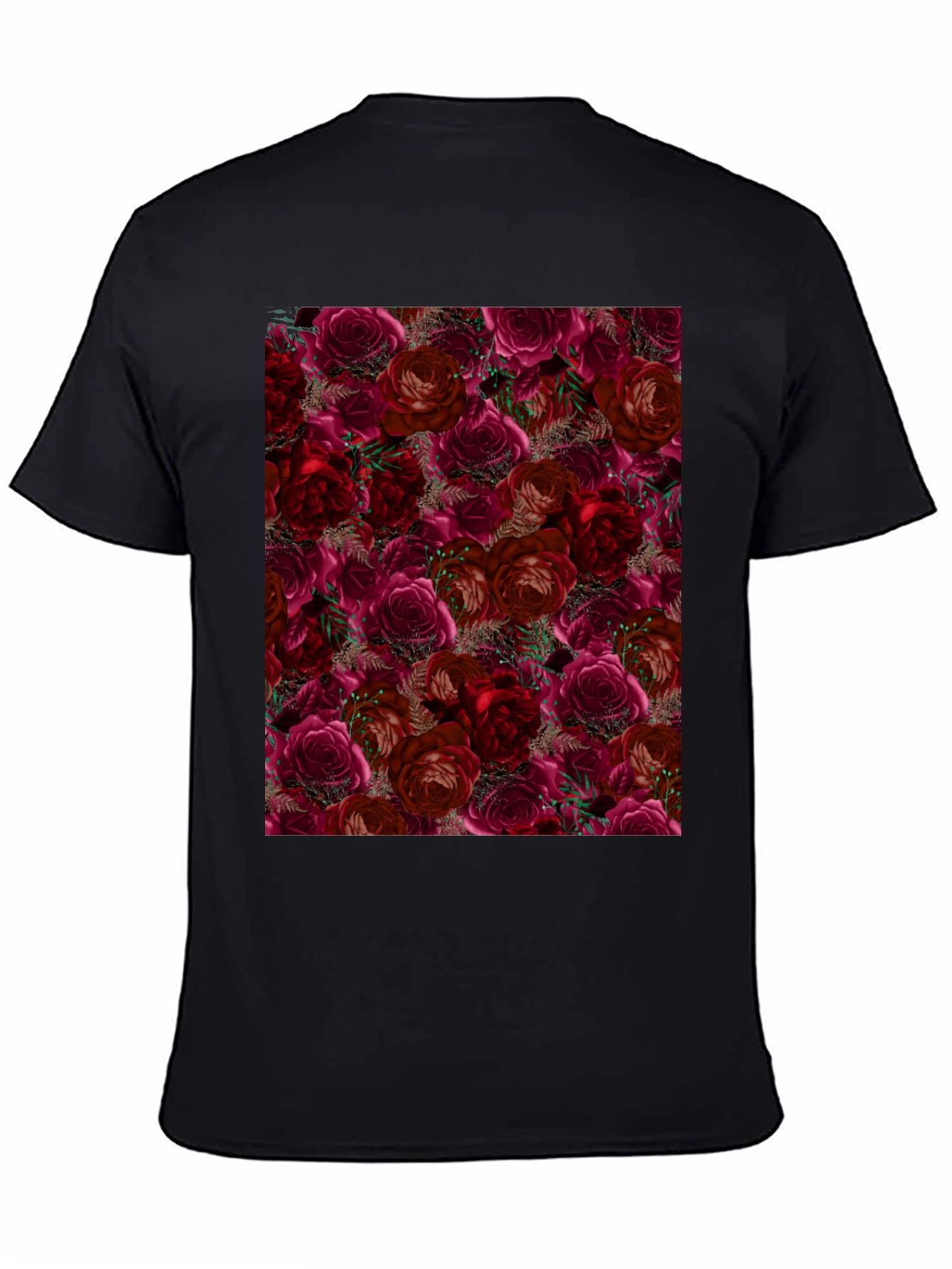 Floral Roses T-Shirt - Black - 4