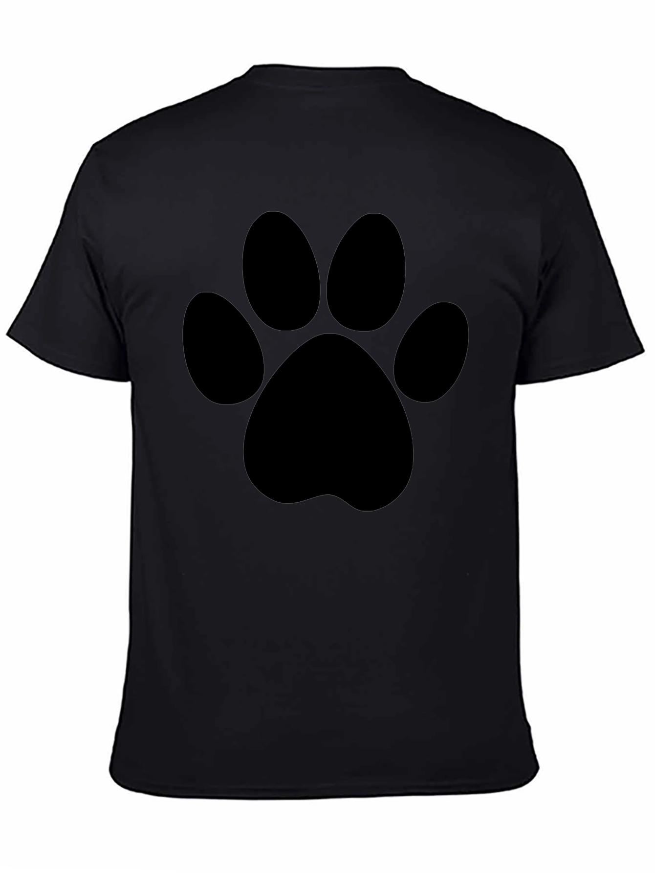 Black Paw Print T-Shirt - Casual Comfort, Animal Lover's Style view 4