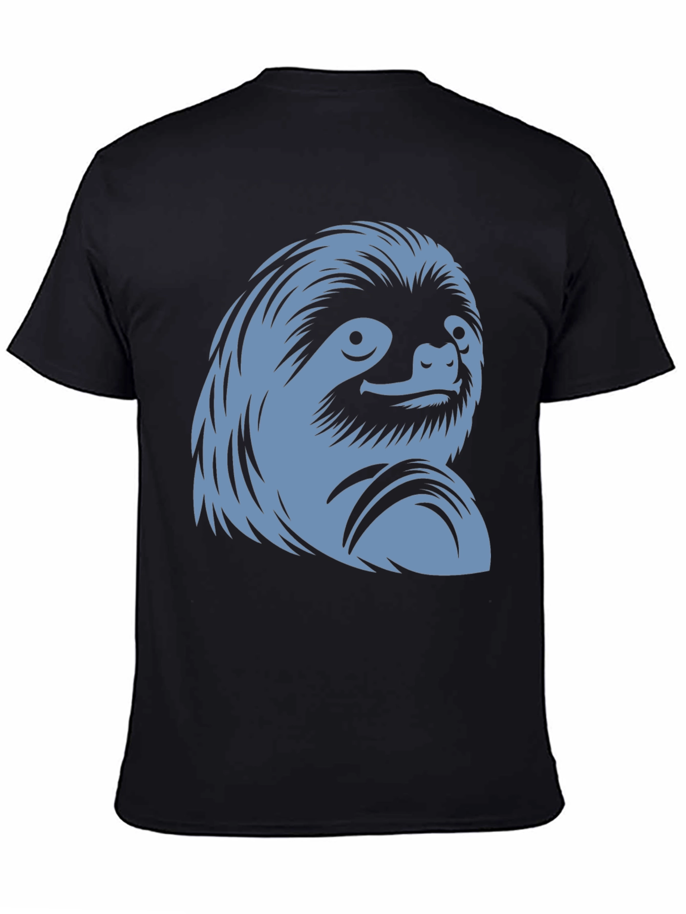 Black Sloth Graphic Tee - Black Cotton Casual Wear view 4