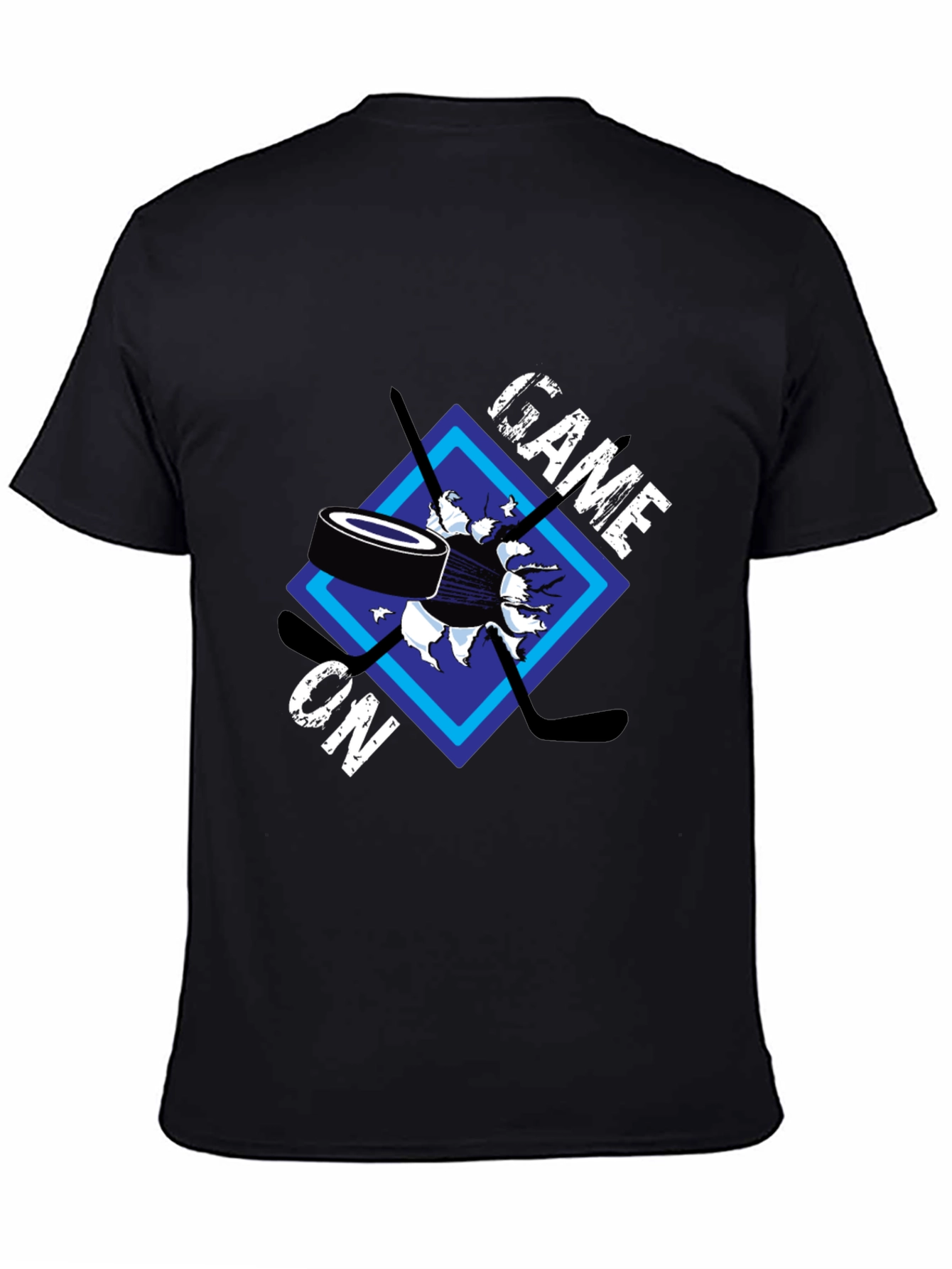 Black Game On Hockey Graphic T-Shirt view 4