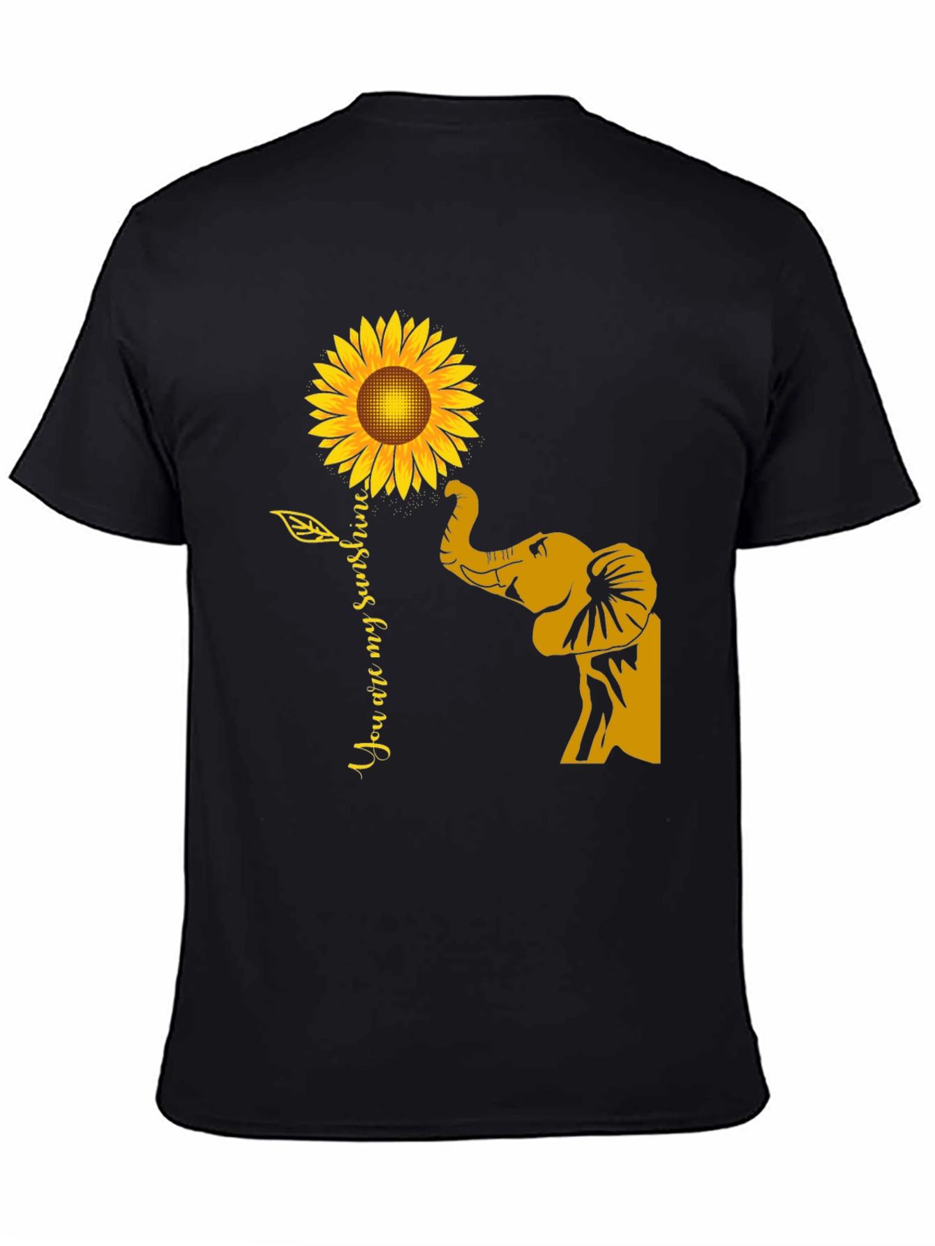Black Elephant Sunflower Graphic Tee - You Are My Sunshine view 4