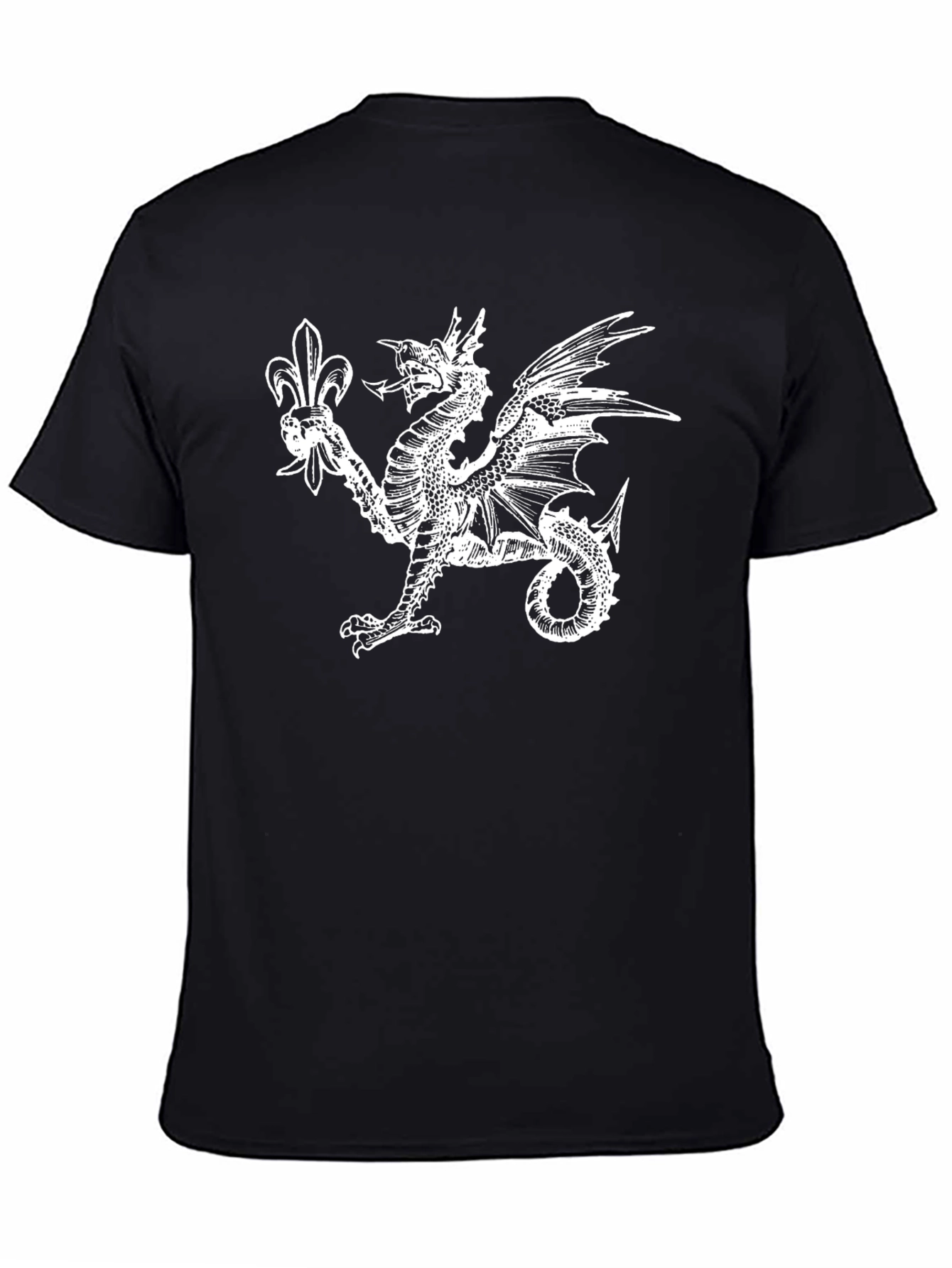 Black Dragon & Fleur-de-lis Black T-Shirt view 4