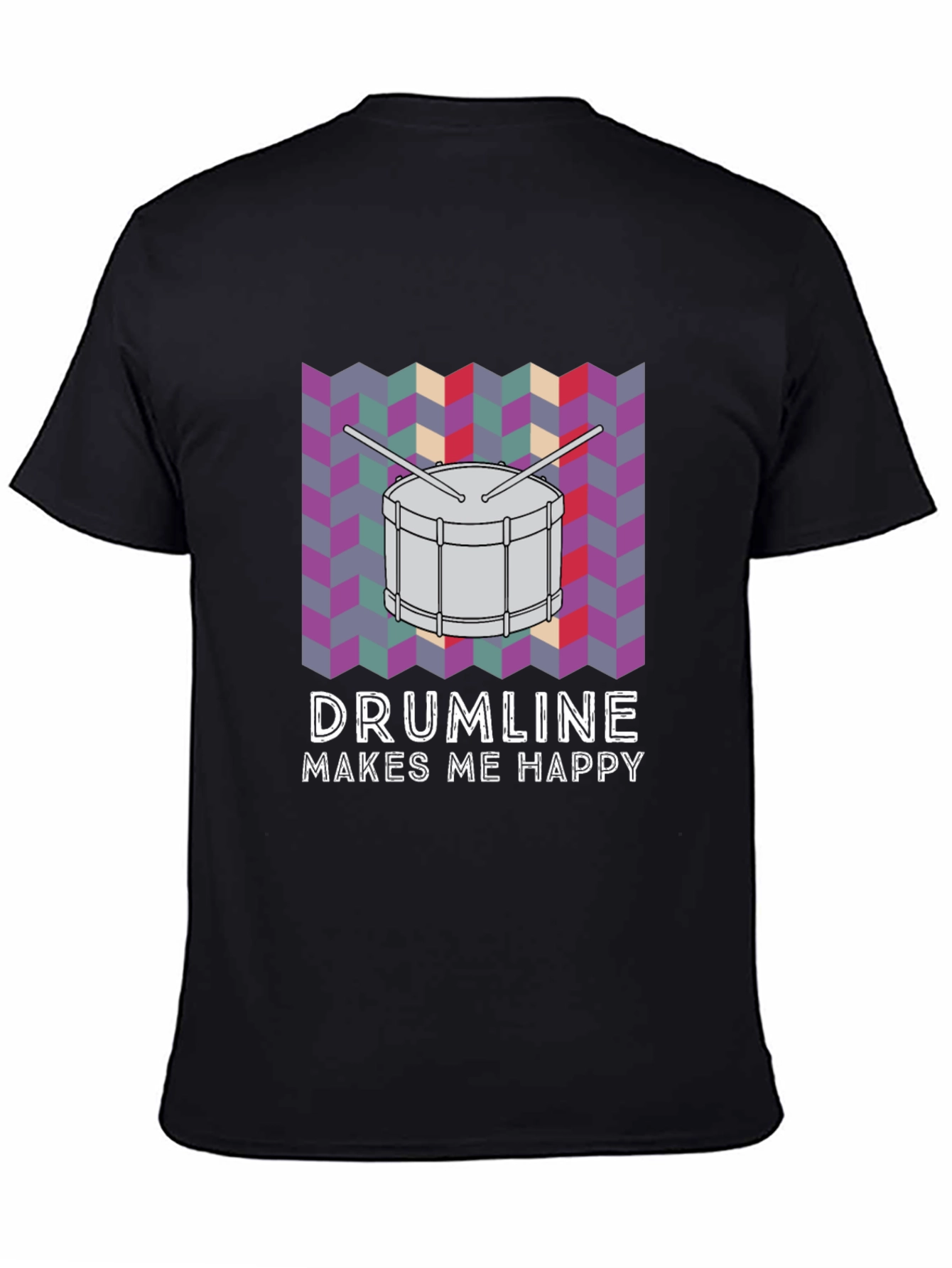 Black Drumline Makes Me Happy T-Shirt view 4