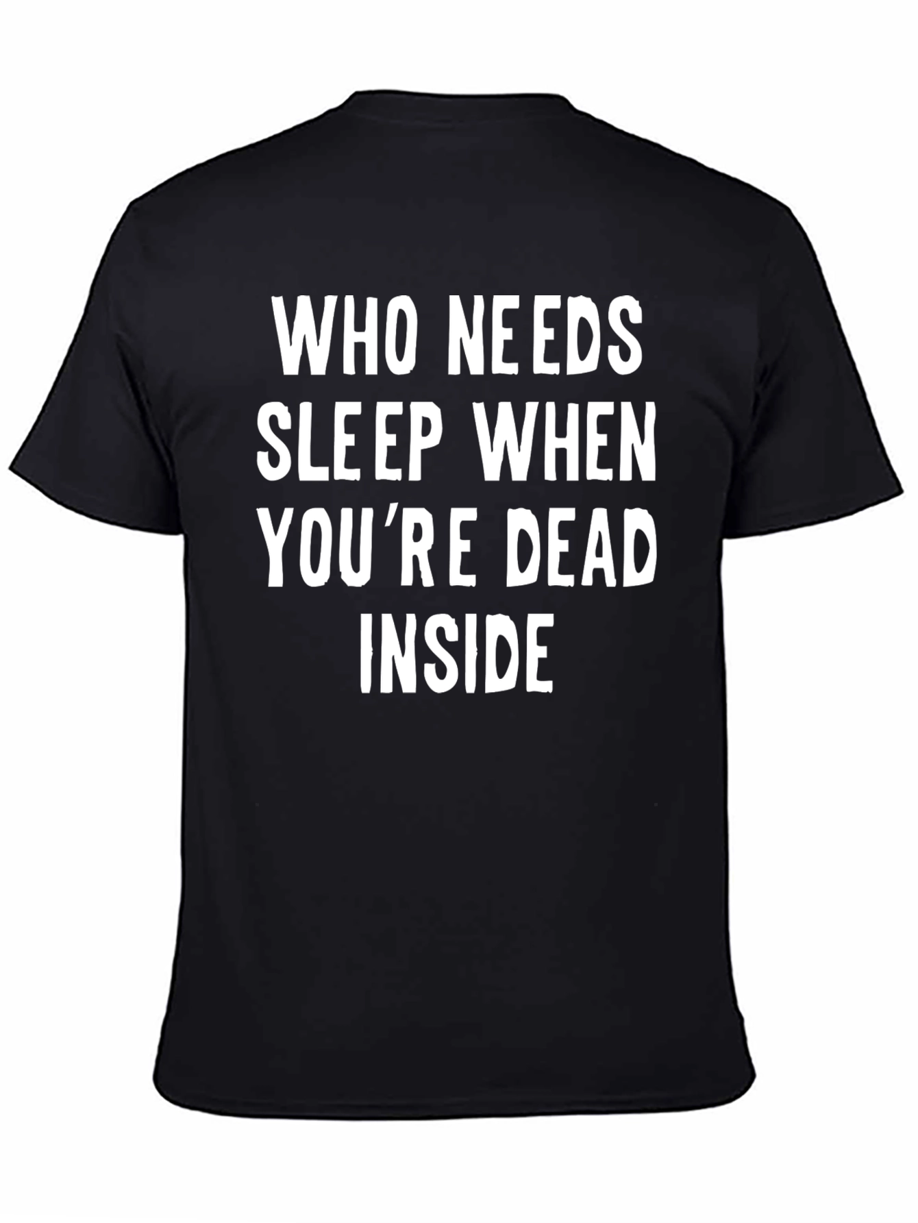 Black Humorous 'Dead Inside' Graphic Black T-Shirt view 4