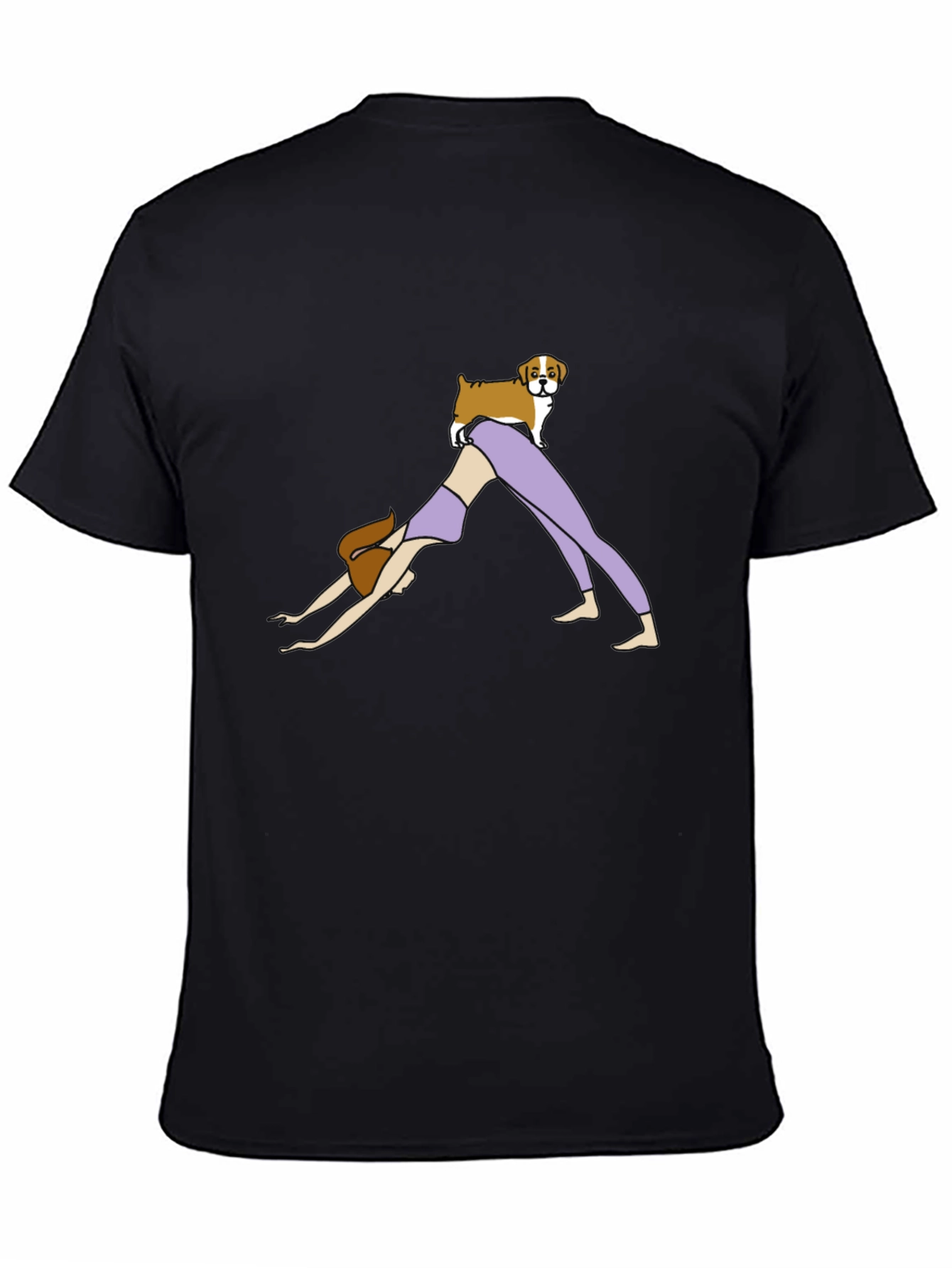 Black Yoga Dog T-Shirt - Unisex Graphic Tee view 4