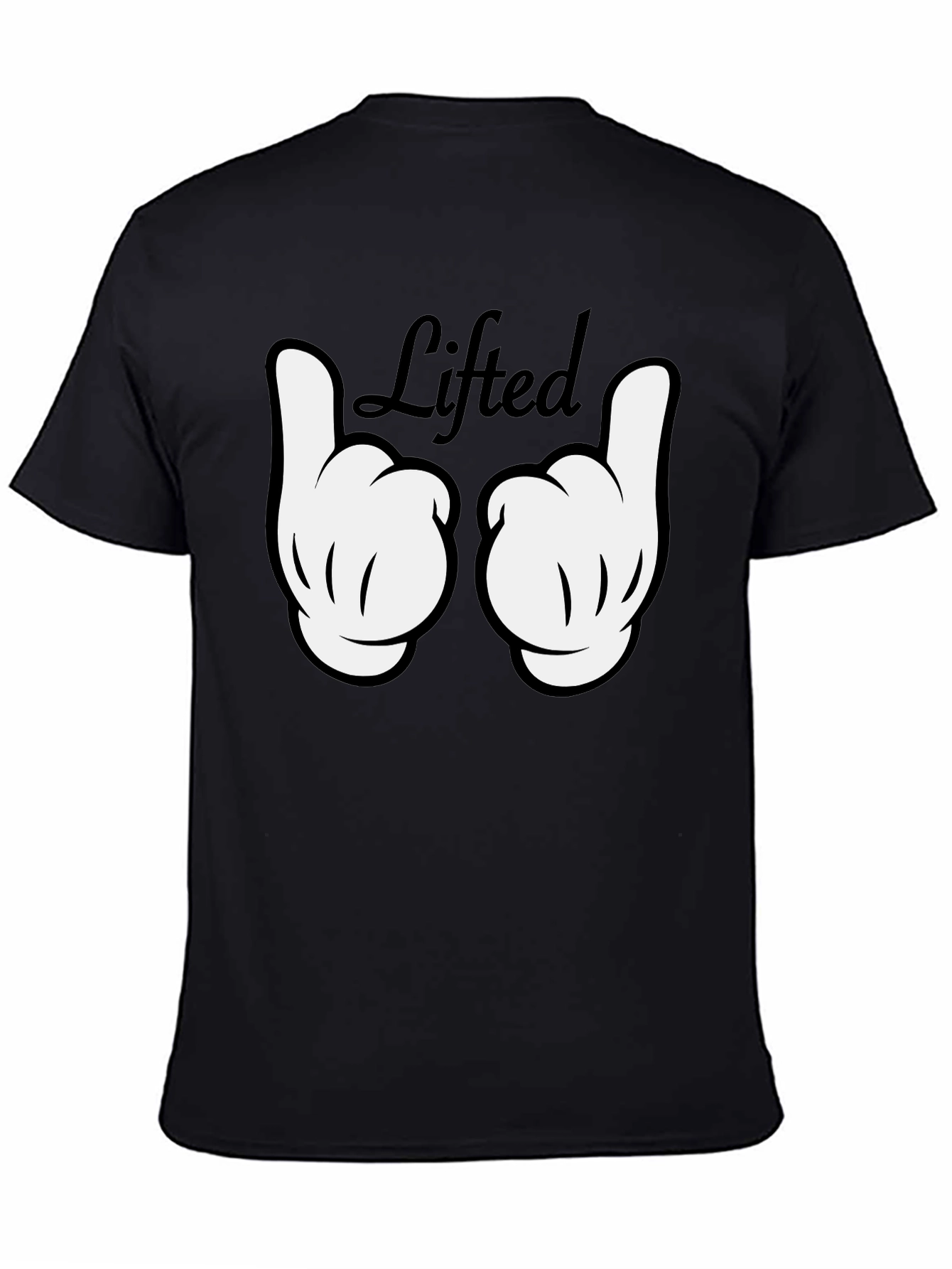 Black Lifted Graphic Tee - Black Cotton T-Shirt view 4