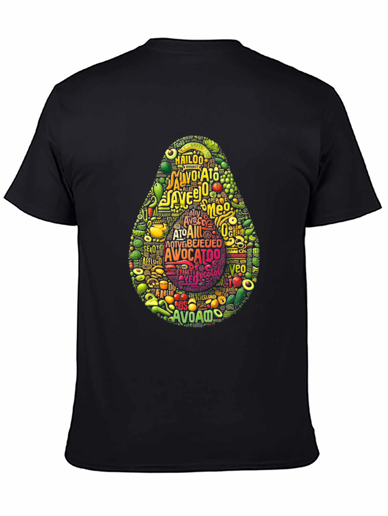 Black Avocado Typography Graphic Print T-Shirt view 4