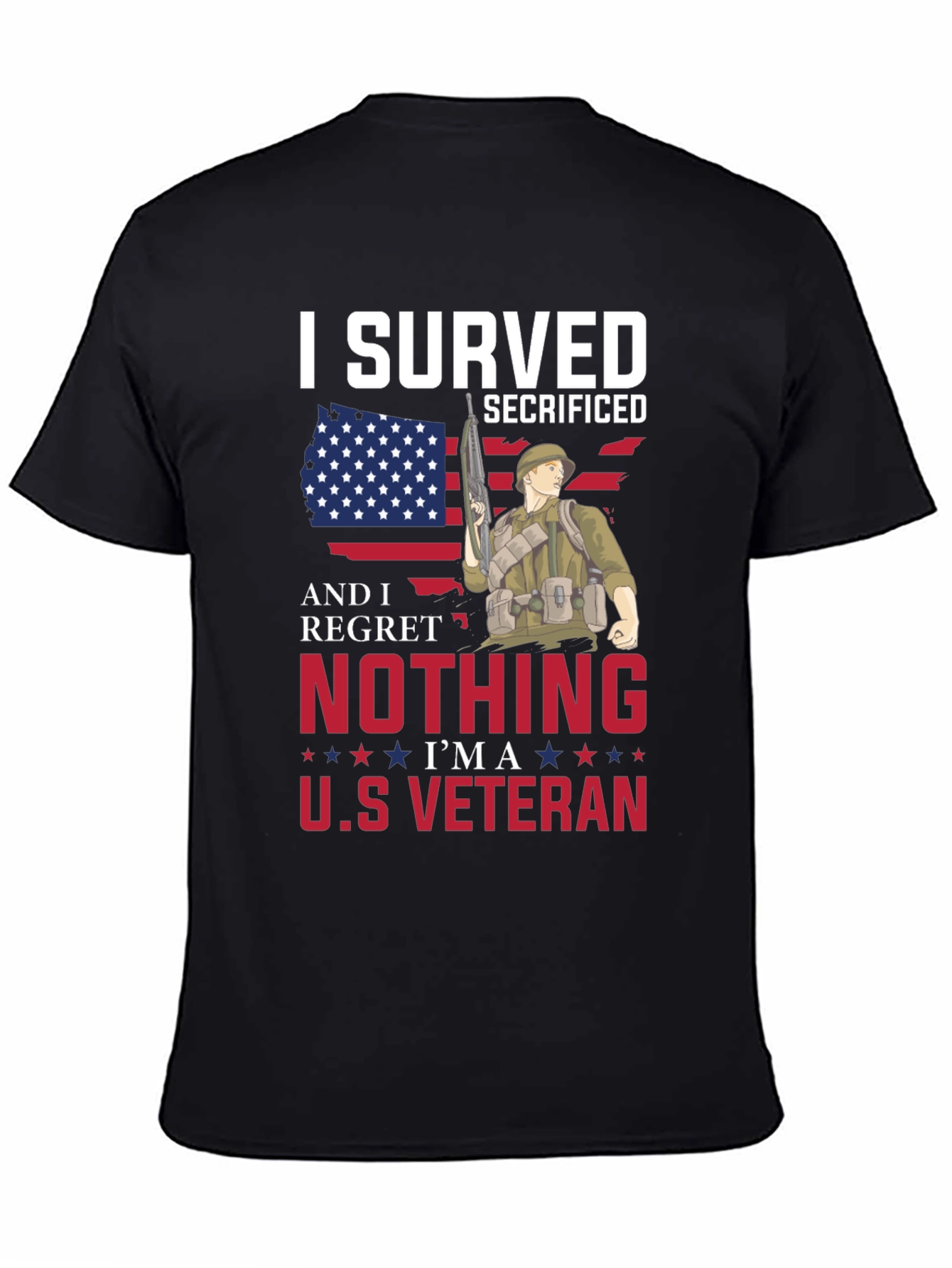 I Served Veteran Graphic T-Shirt - Patriotic Pride - 4