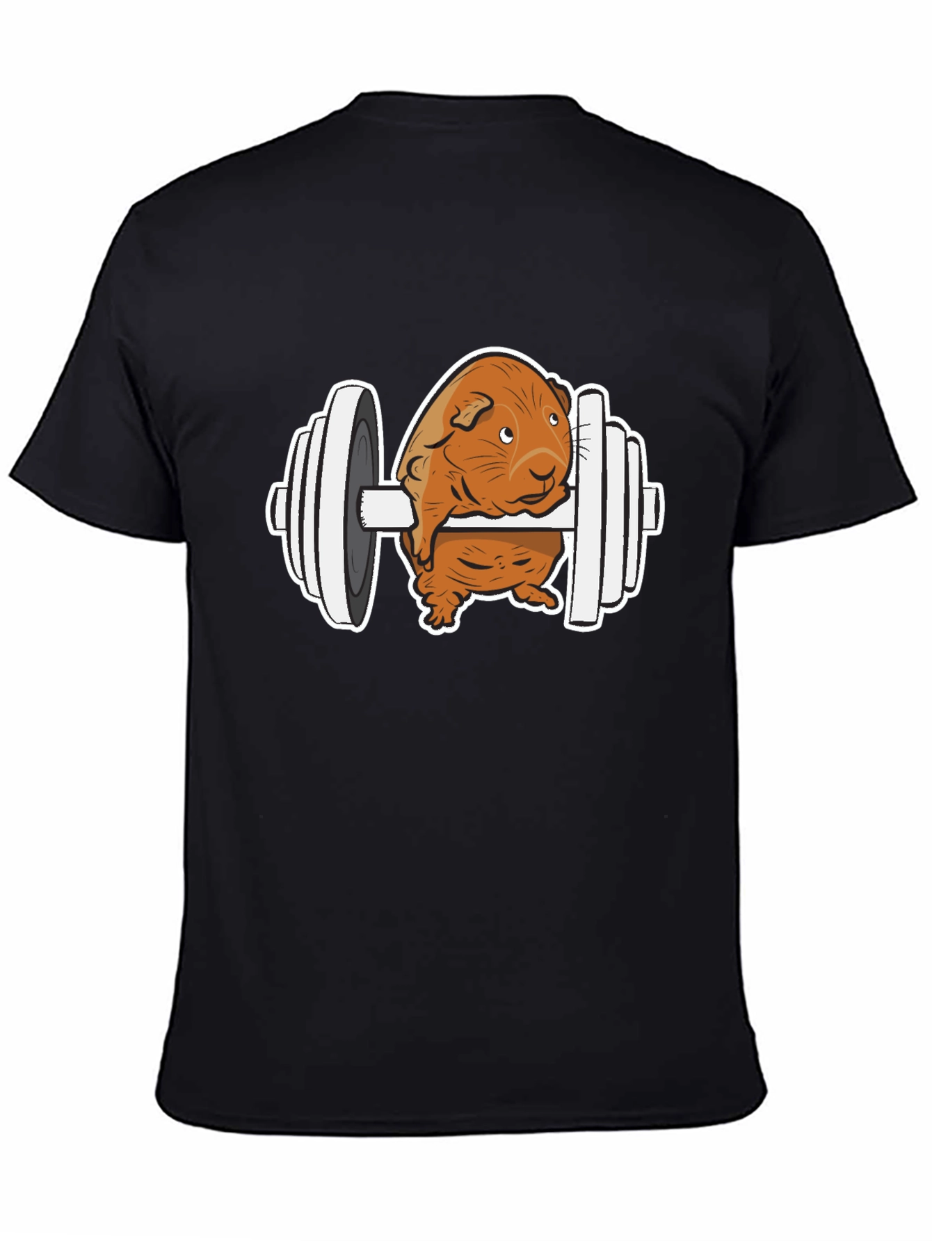 Black Guinea Pig Gym T-Shirt - Funny Workout Tee view 4