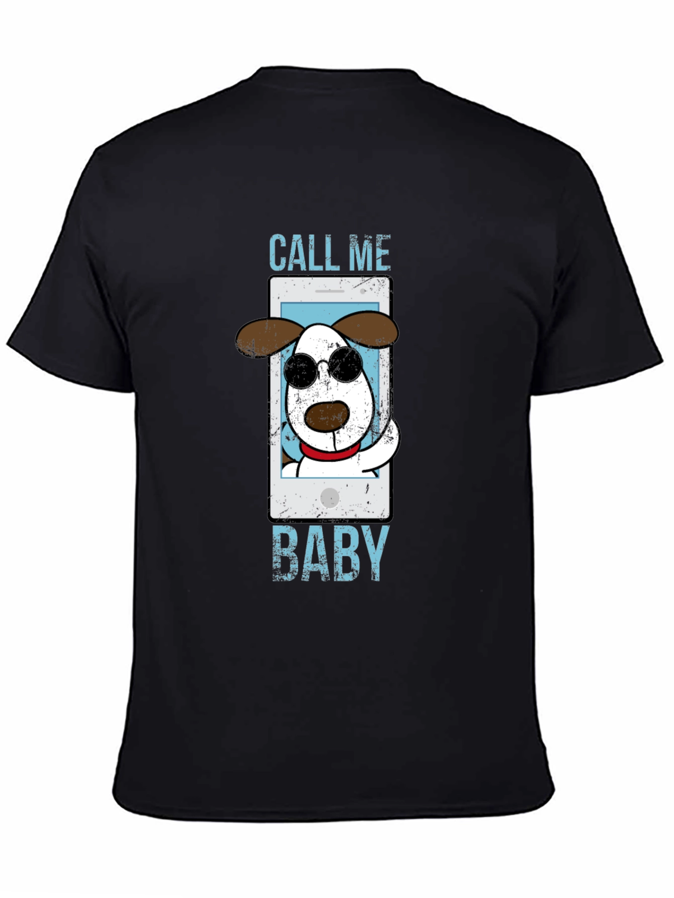 Black Call Me Baby Dog T-Shirt view 4