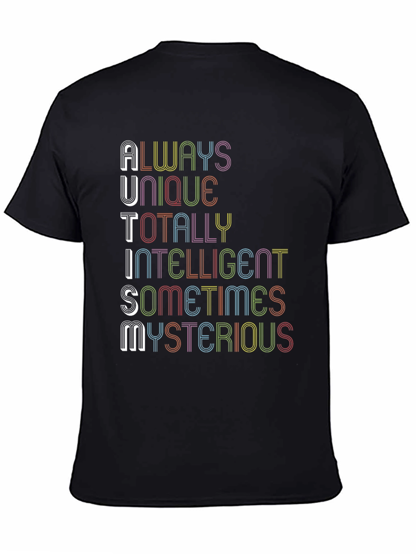 Autism Acceptance Tee: Unique, Intelligent, Mysterious  - 4