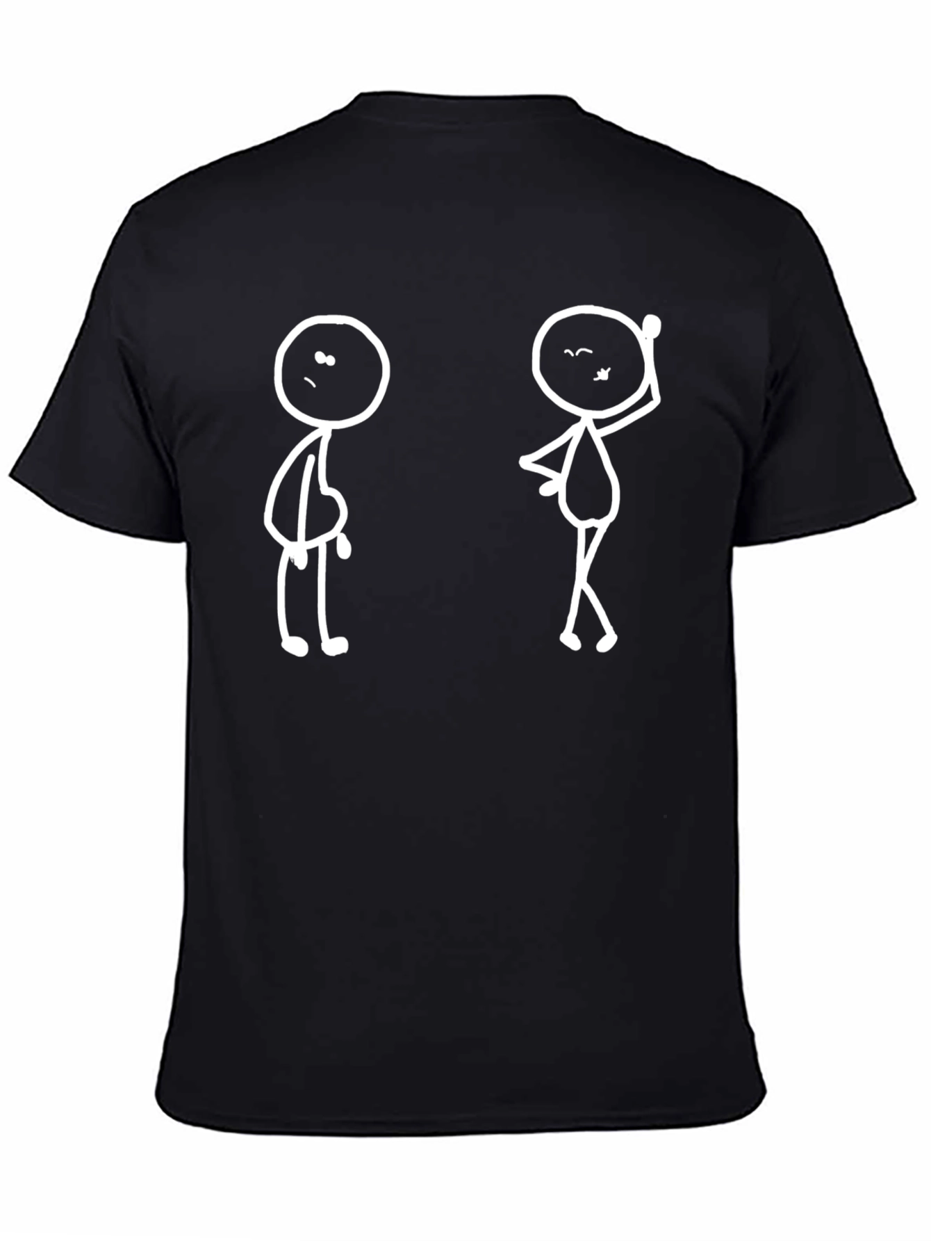 Black Funny Stick Figure Graphic Tee - Black view 4
