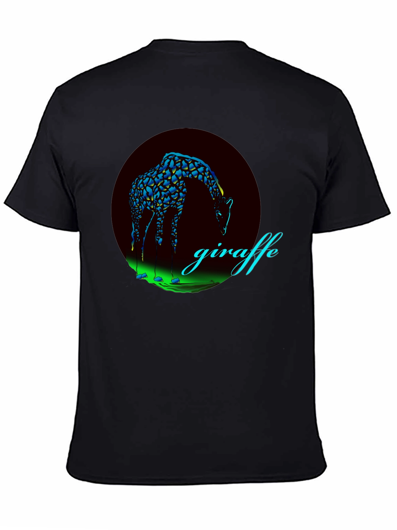 Black Giraffe Graphic Print Black T-Shirt view 4