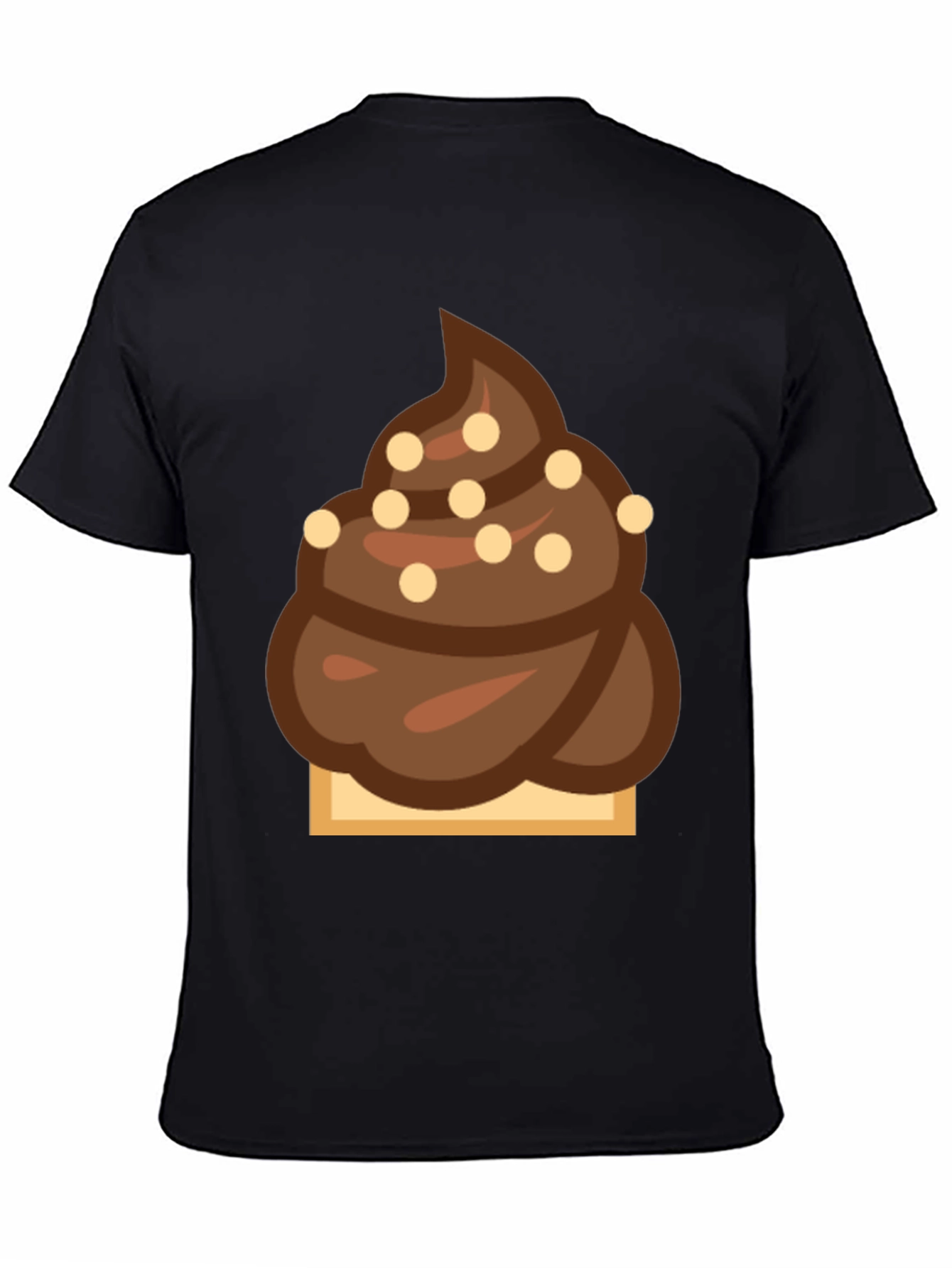 Black Novelty Chocolate Swirl Emoji T-Shirt view 4