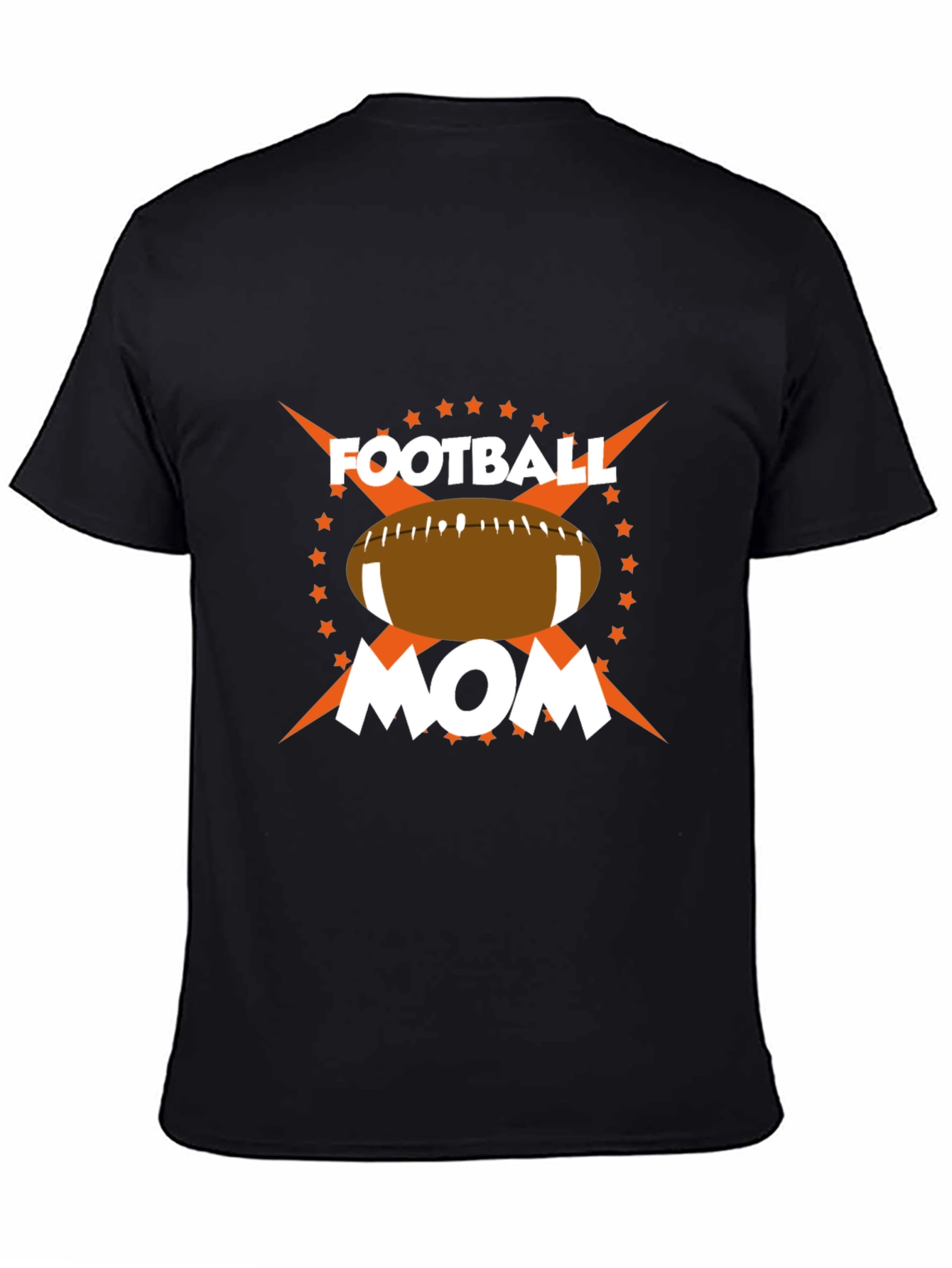 Black Football Mom Graphic Tee - Black Cotton Blend view 4