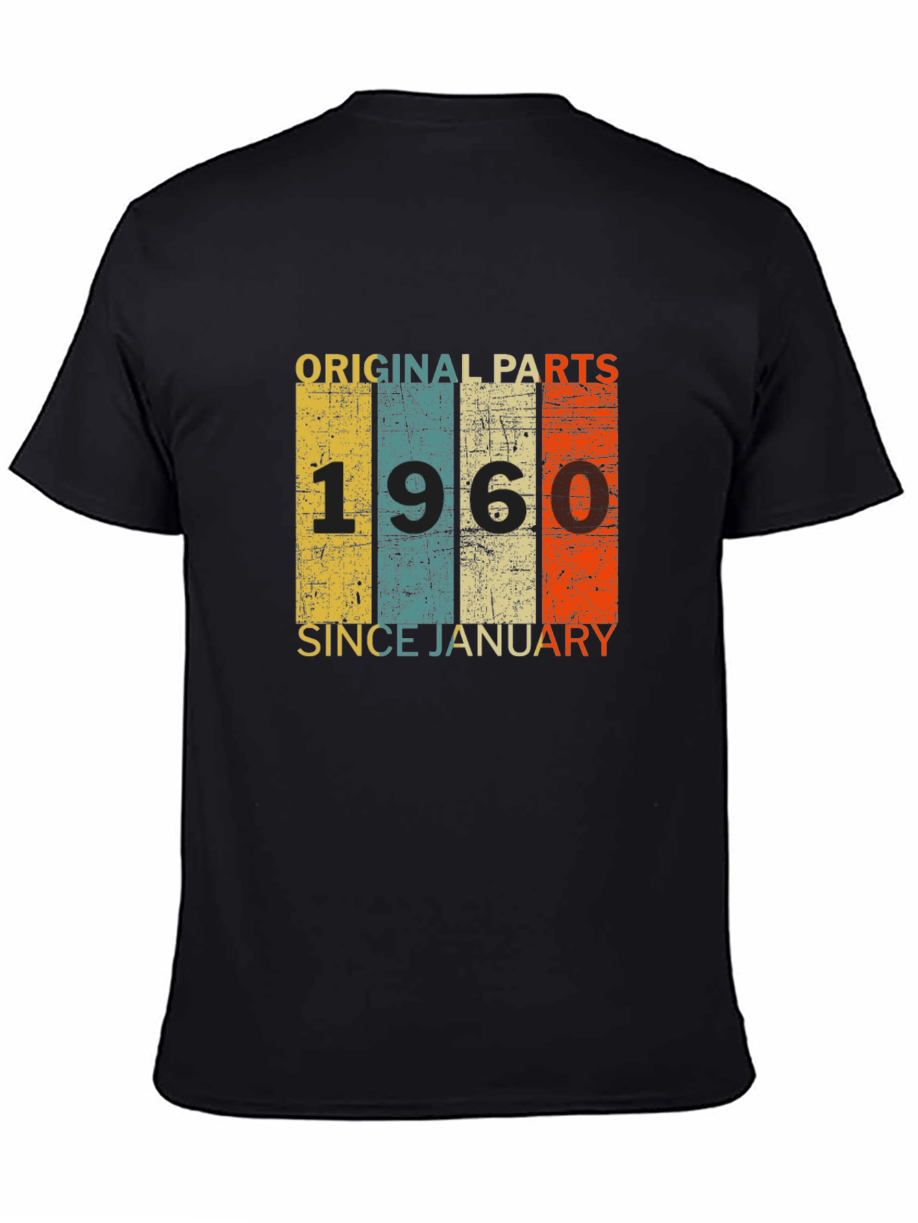 Black Original Parts 1960 T-Shirt - Vintage Birthday Gift Idea view 4