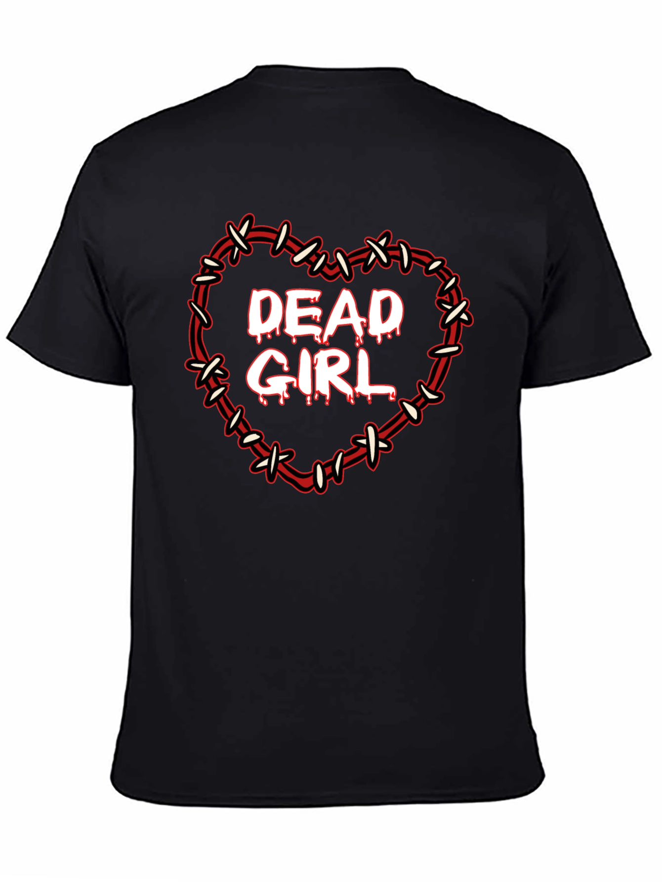 Black Dead Girl Heart Graphic Tee view 4