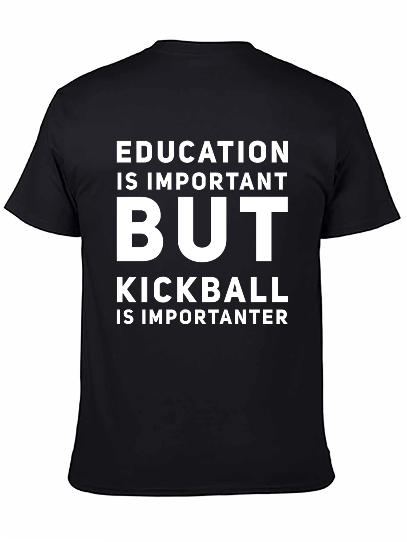 Black Funny Kickball T-Shirt: Education is Important, But... view 4