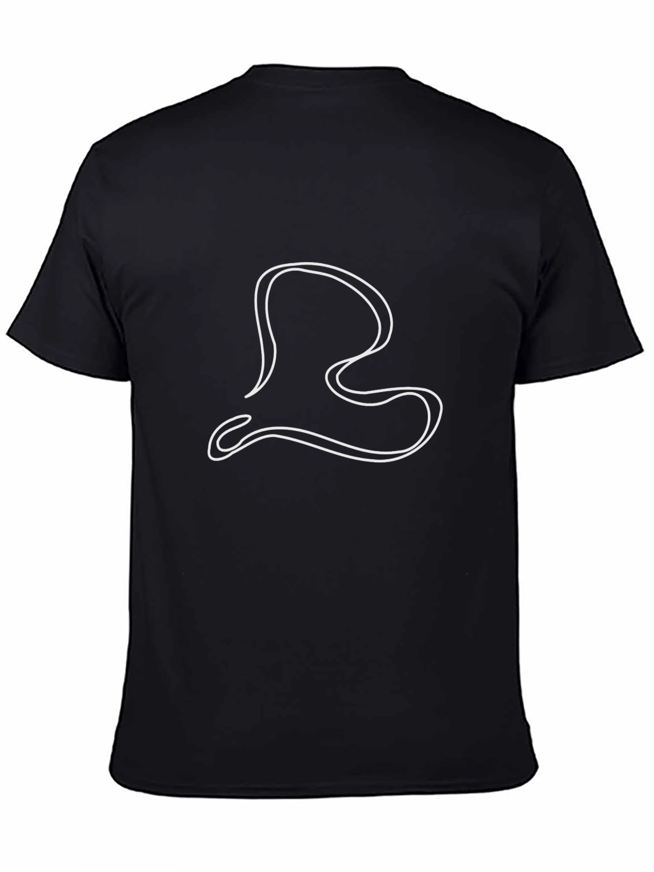 Black Abstract Line Art Black T-Shirt view 4