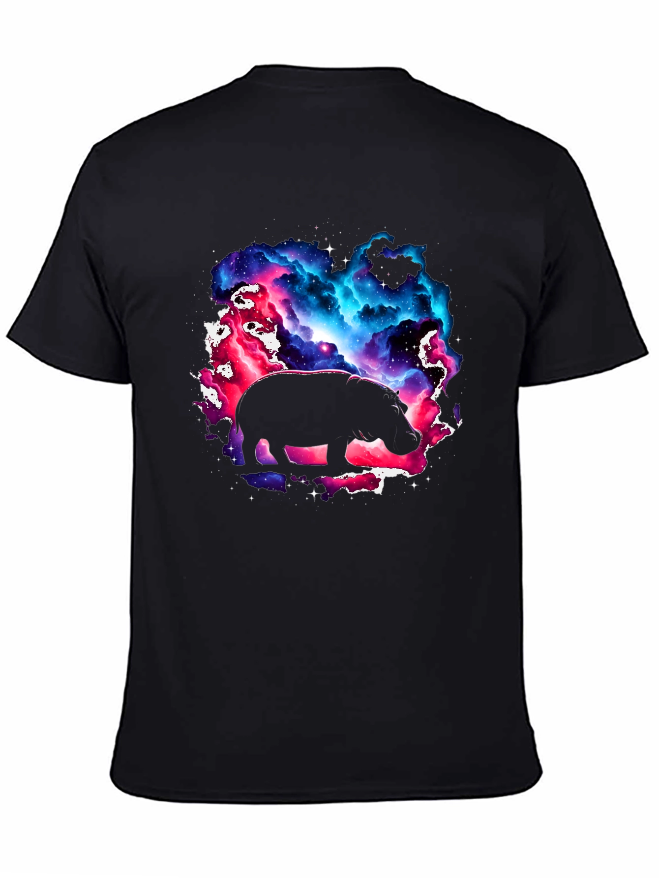 Black Cosmic Hippo Graphic Tee - Black view 4