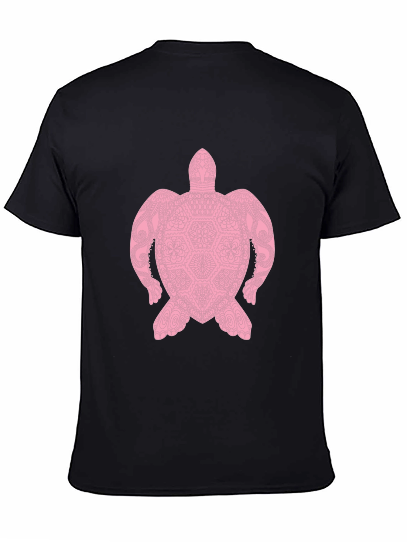 Black Turtle Mandala Graphic Black T-Shirt view 4