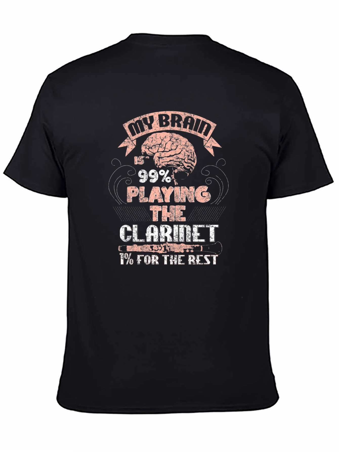 Black My Brain Clarinet Player T-Shirt view 4