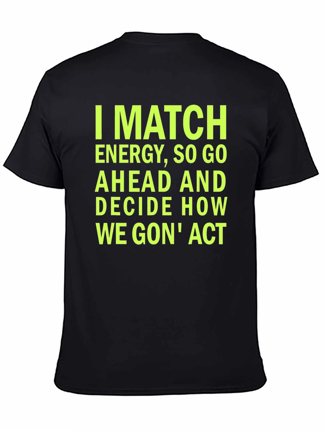 Black I MATCH ENERGY Graphic Tee - Black Cotton Blend T-Shirt view 4