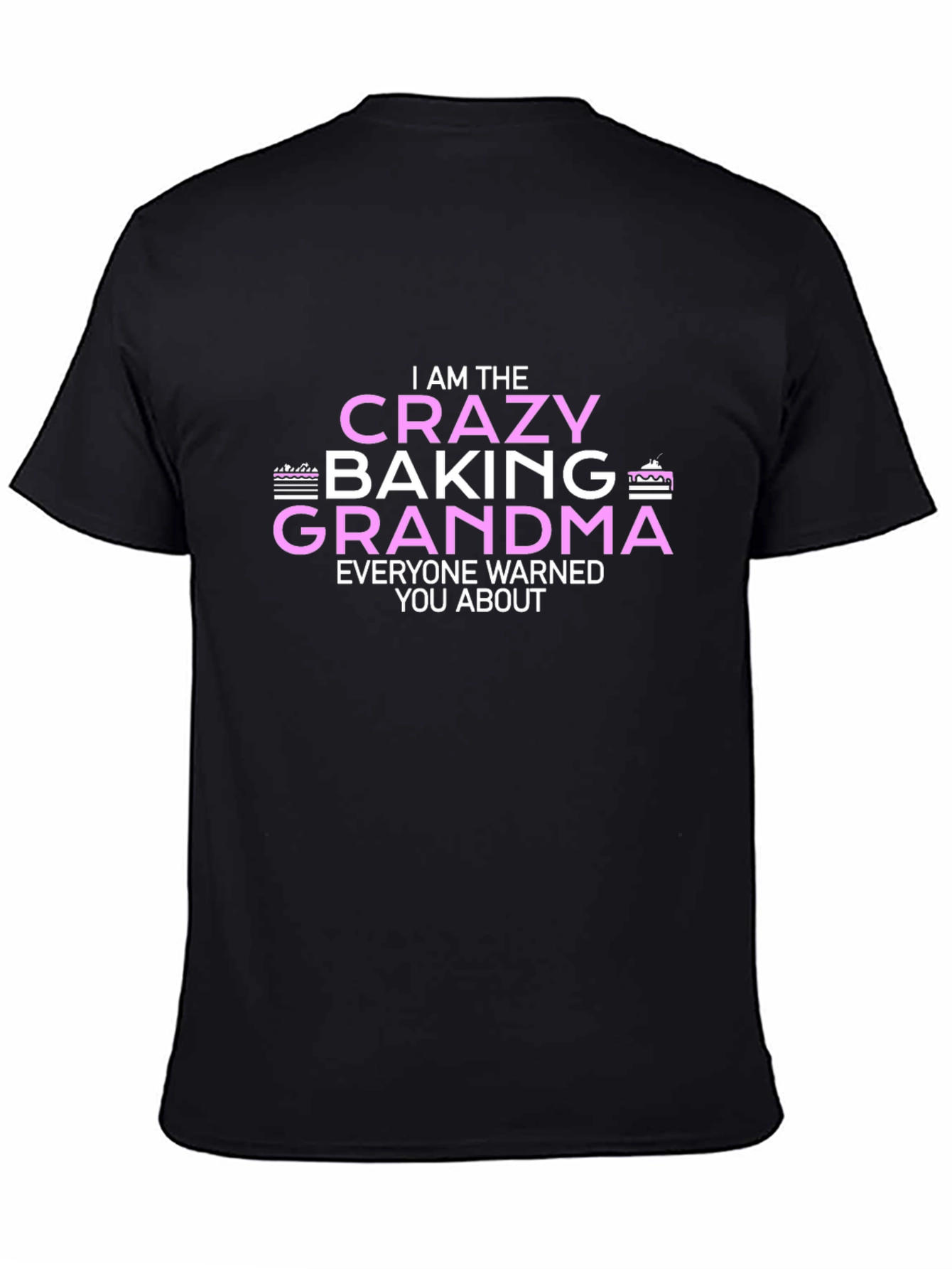 Black Crazy Baking Grandma T-Shirt Funny Graphic Tee view 4