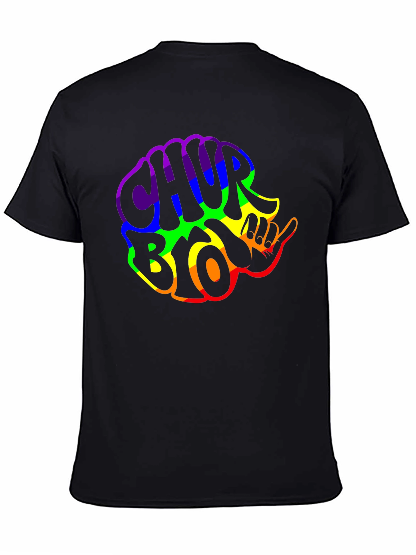 Black Rainbow Chub Bro T-Shirt - Black view 4