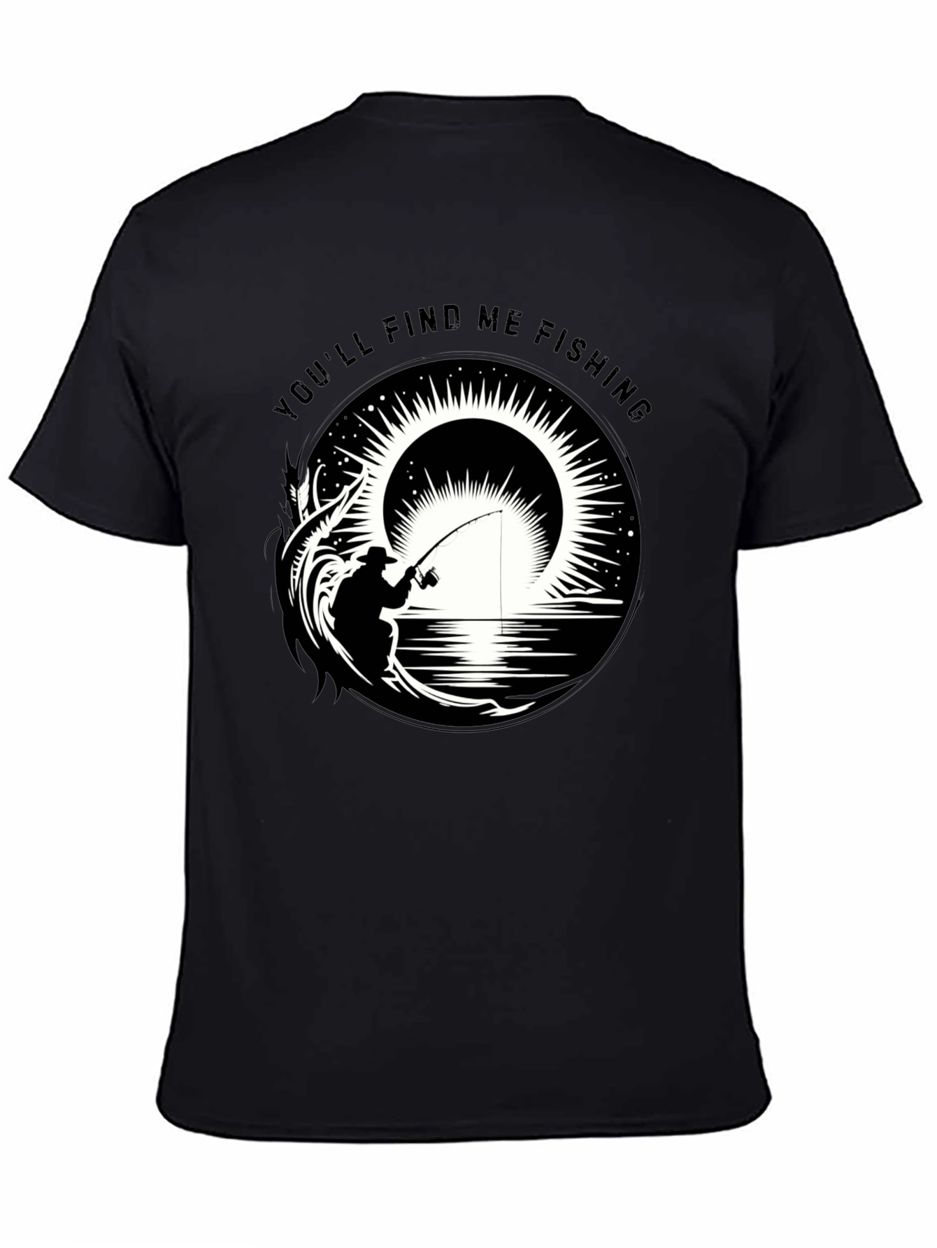 Black Fishing Graphic Tee - You'll Find Me Fishing view 4