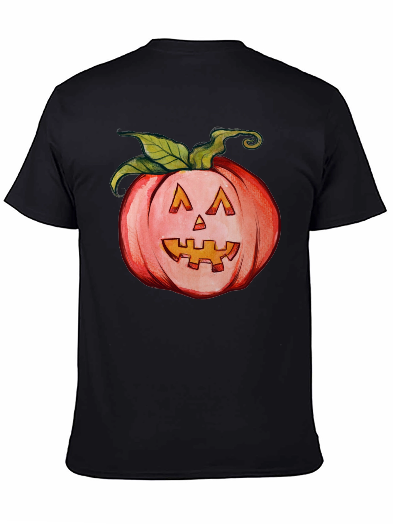 Black Halloween Pumpkin Graphic T-Shirt view 4