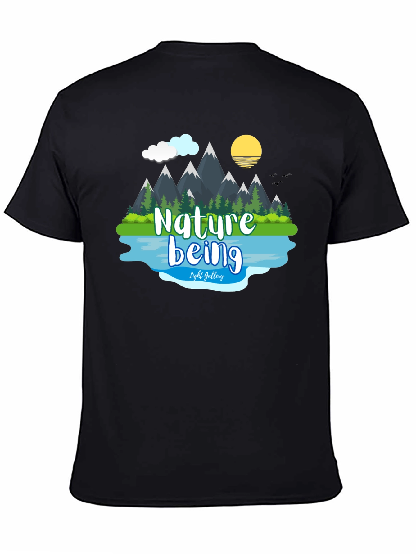 Black Nature Being Graphic T-Shirt view 4