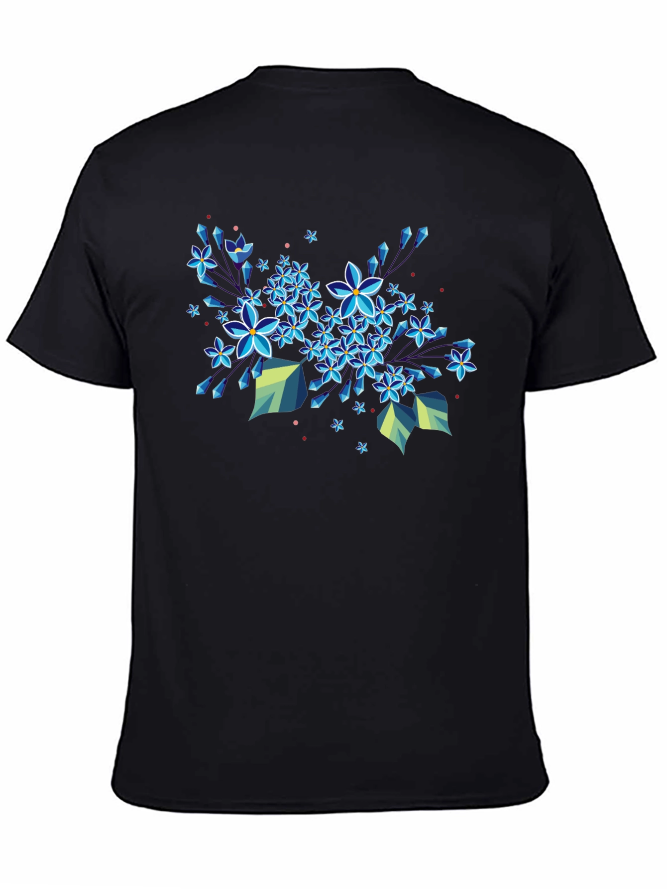Black Floral Burst Graphic Tee - Modern Geometric Design view 4