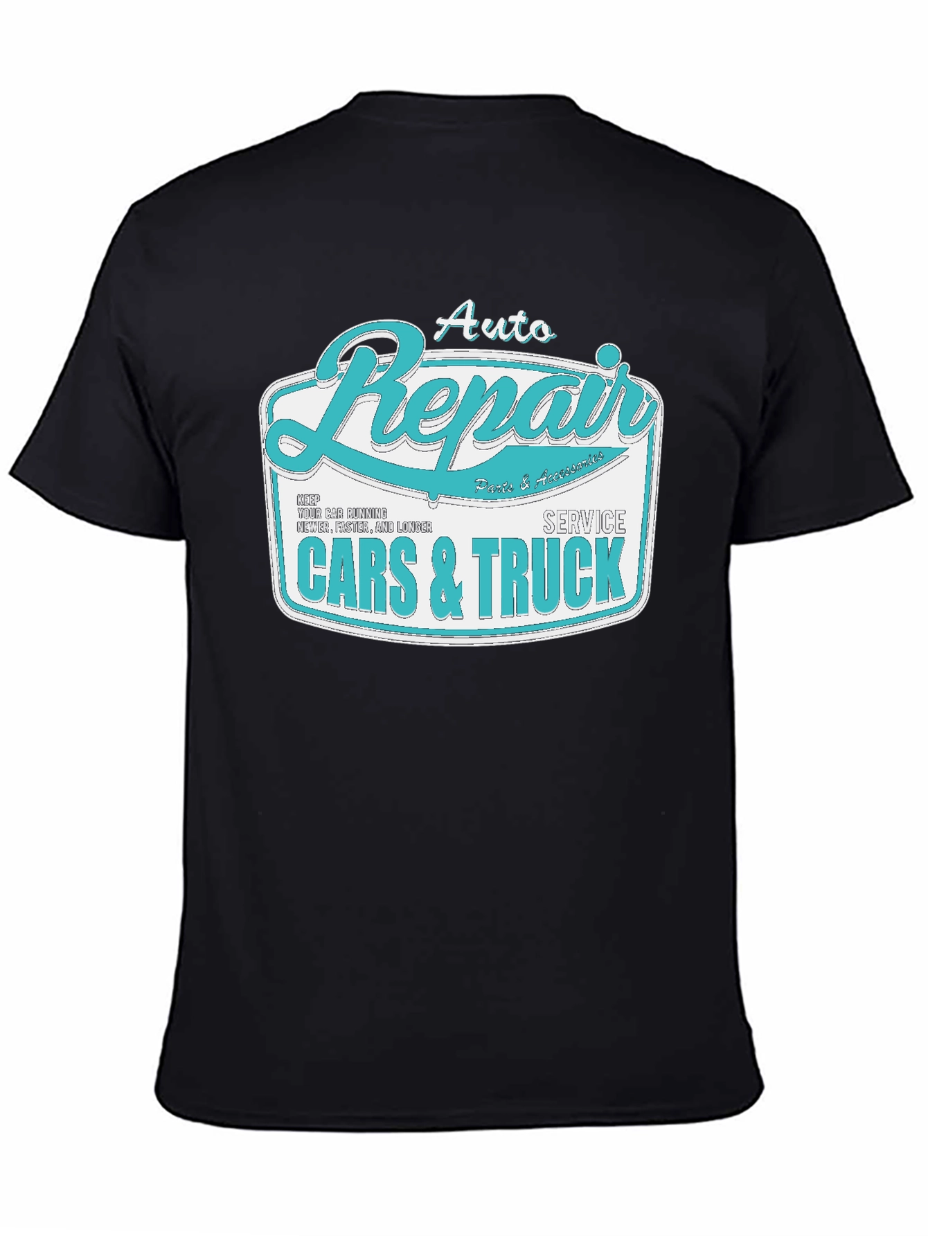 Black Auto Repair Cars & Truck Graphic T-Shirt view 4