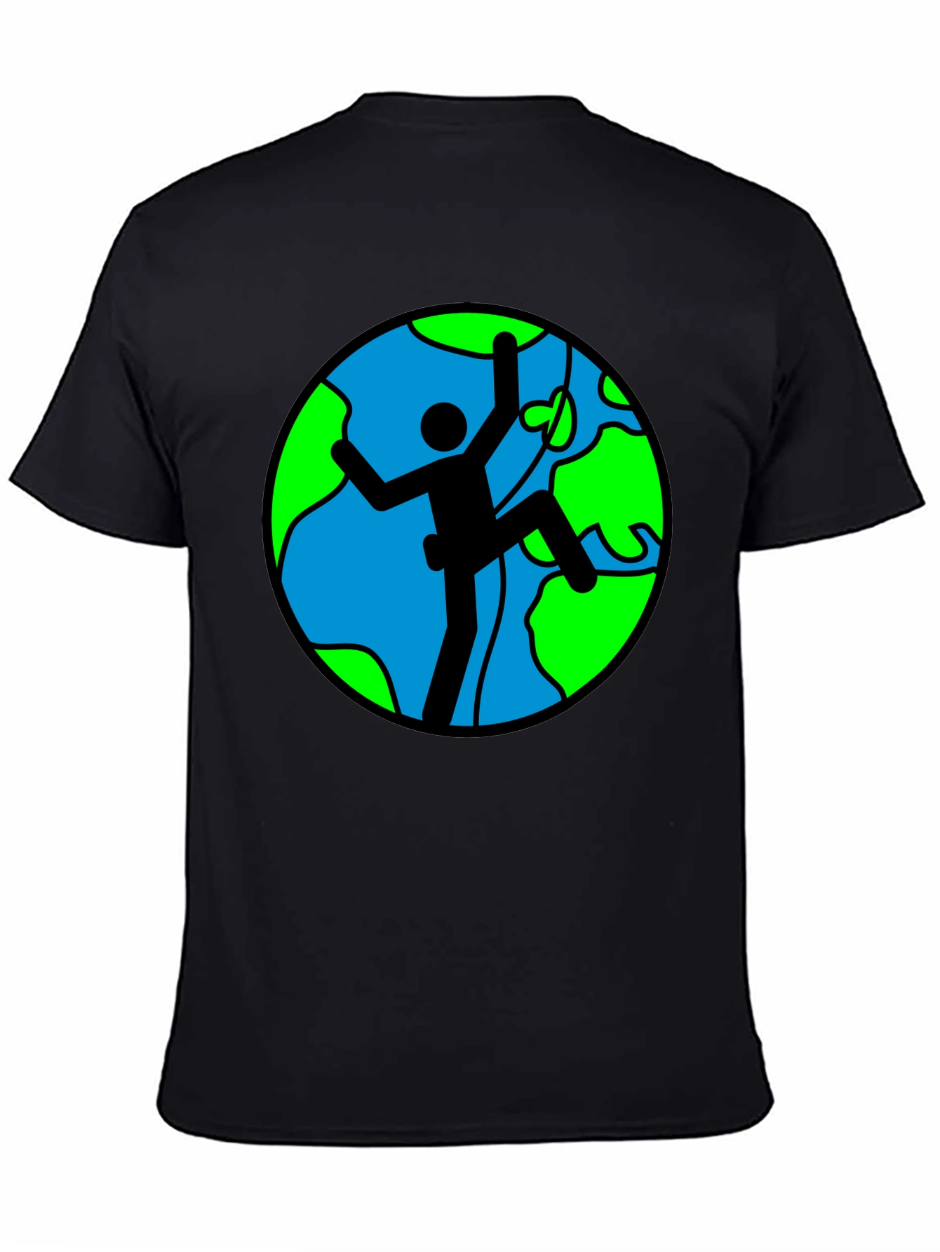 Black Climbing Earth Graphic Black T-Shirt view 4