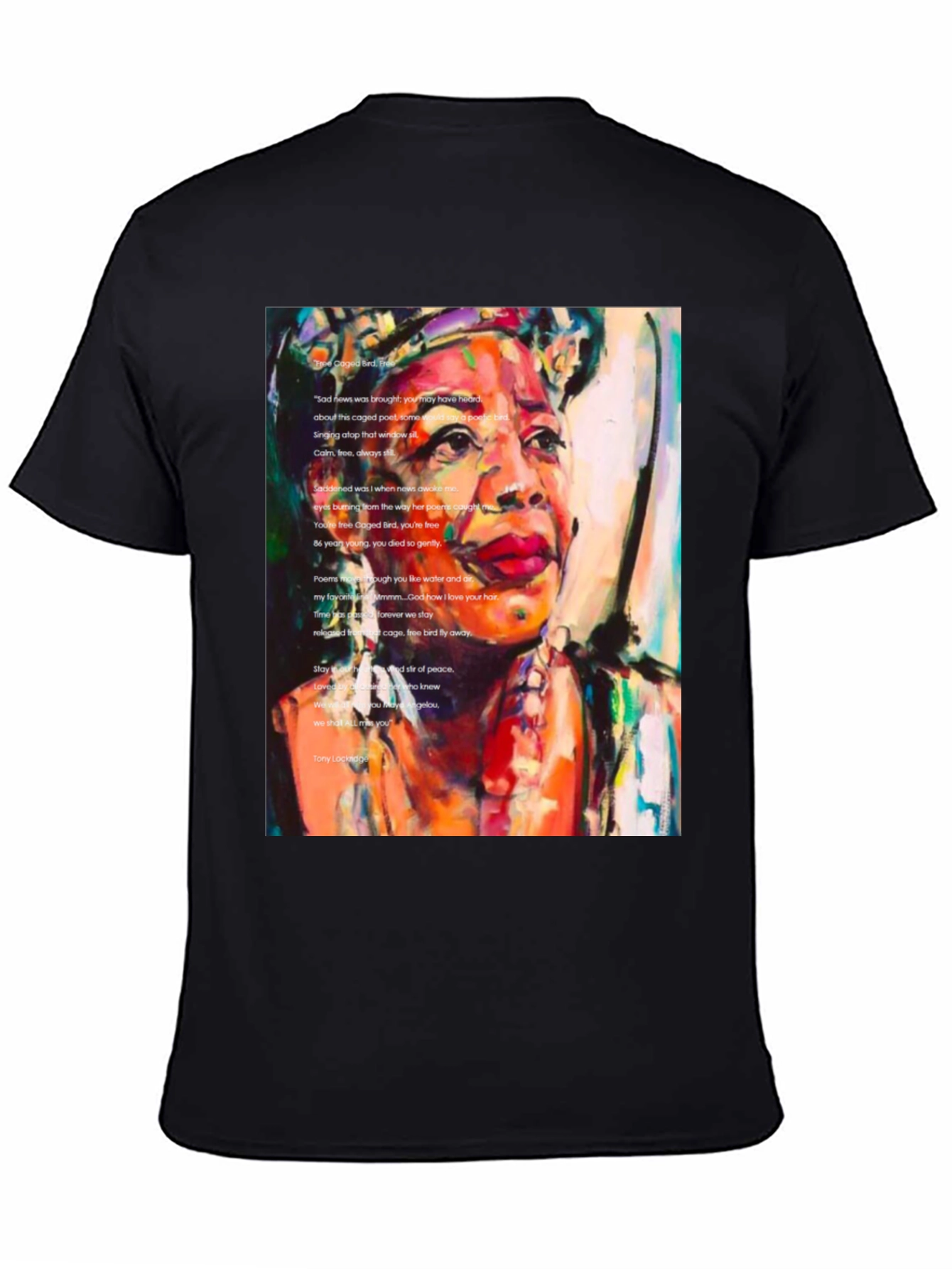 Black Maya Angelou Graphic Tee - Poetic Tribute Shirt view 4