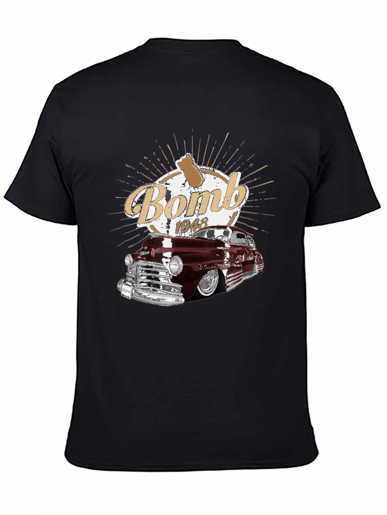 Black Bomb 1948 Car Graphic T-Shirt view 4