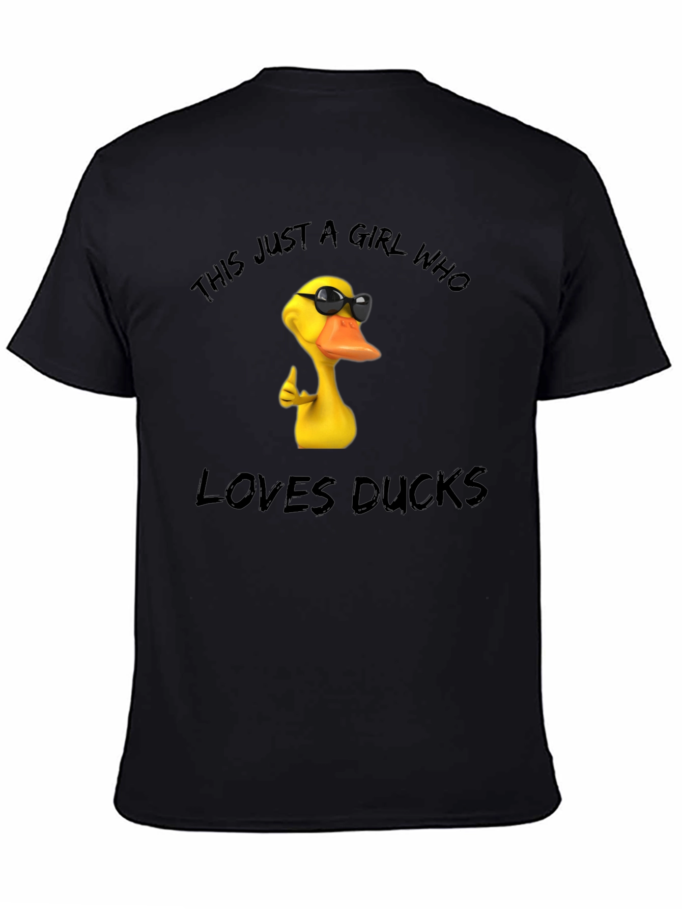 Black Funny Duck Lover T-Shirt - This Girl Loves Ducks! view 4