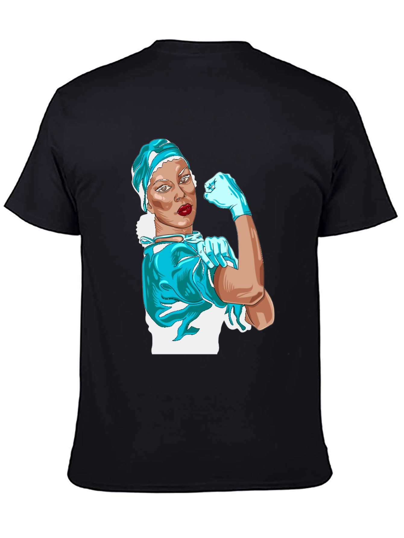 Black Feminist Doctor T-Shirt -  'We Can Do It' Design view 4