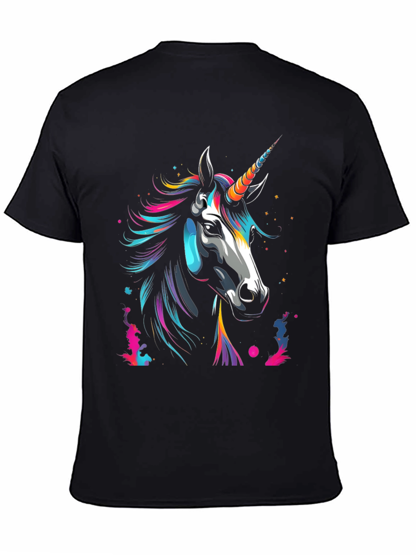 Black Unicorn Graphic Tee - Men's Black T-Shirt view 4