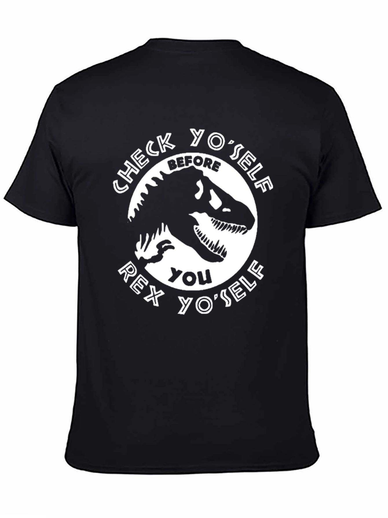 Check Yo'self Rex Yo'self Black T-Shirt - 4