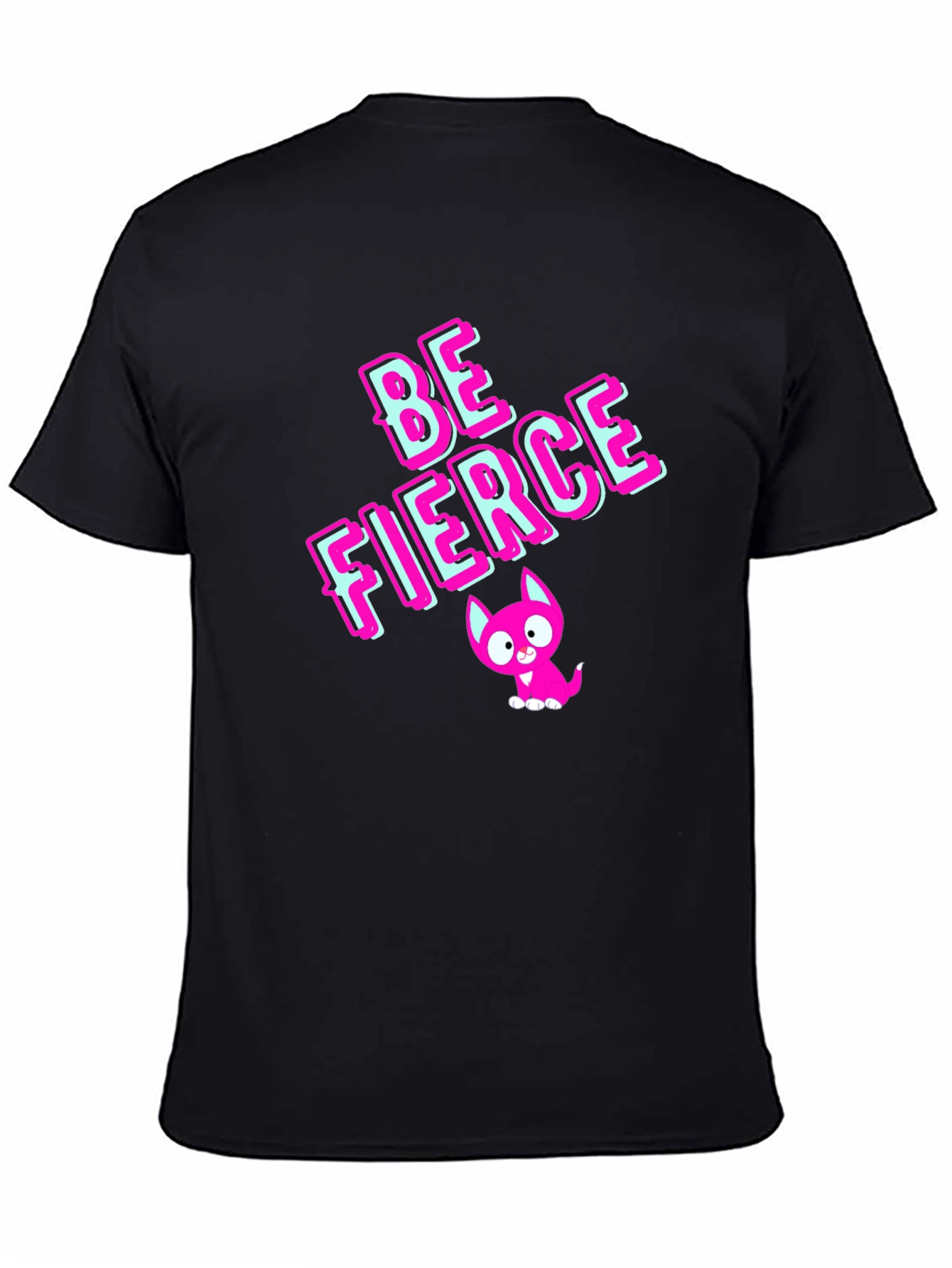 Black Be Fierce Graphic Tee - Stylish Black Cotton T-Shirt view 4