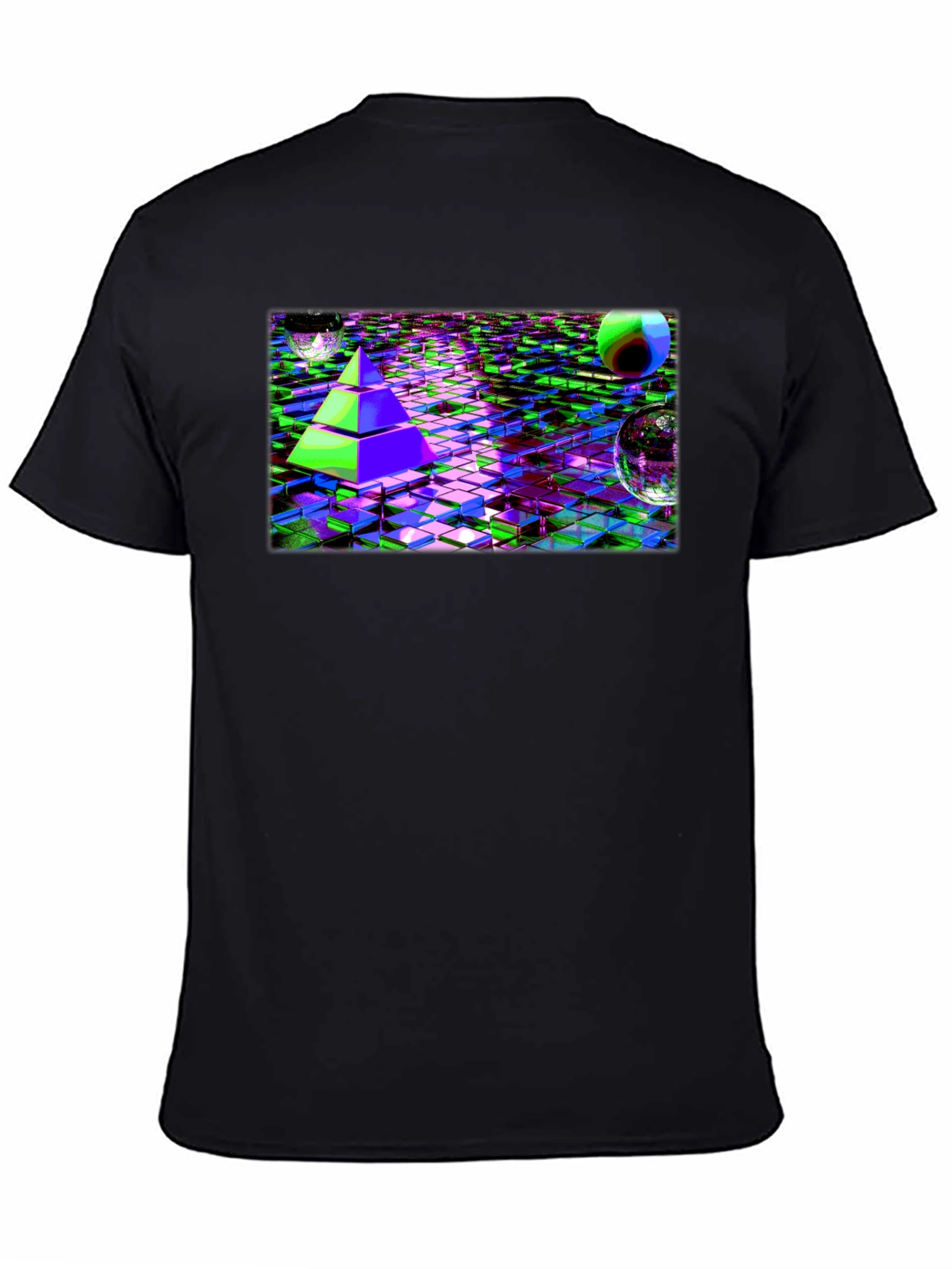 Cyber Pyramid T-Shirt: Glitch Art Tee - 4