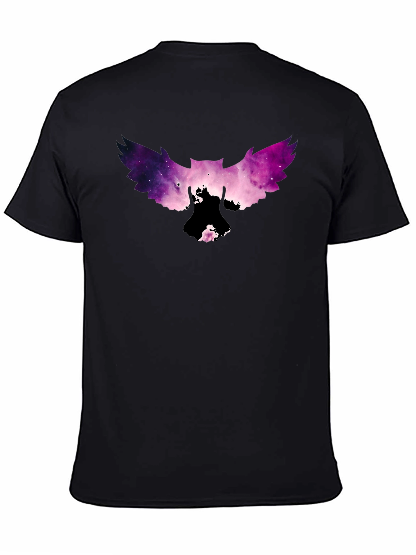 Black Galaxy Owl Graphic Tee - Men's Black T-Shirt view 4