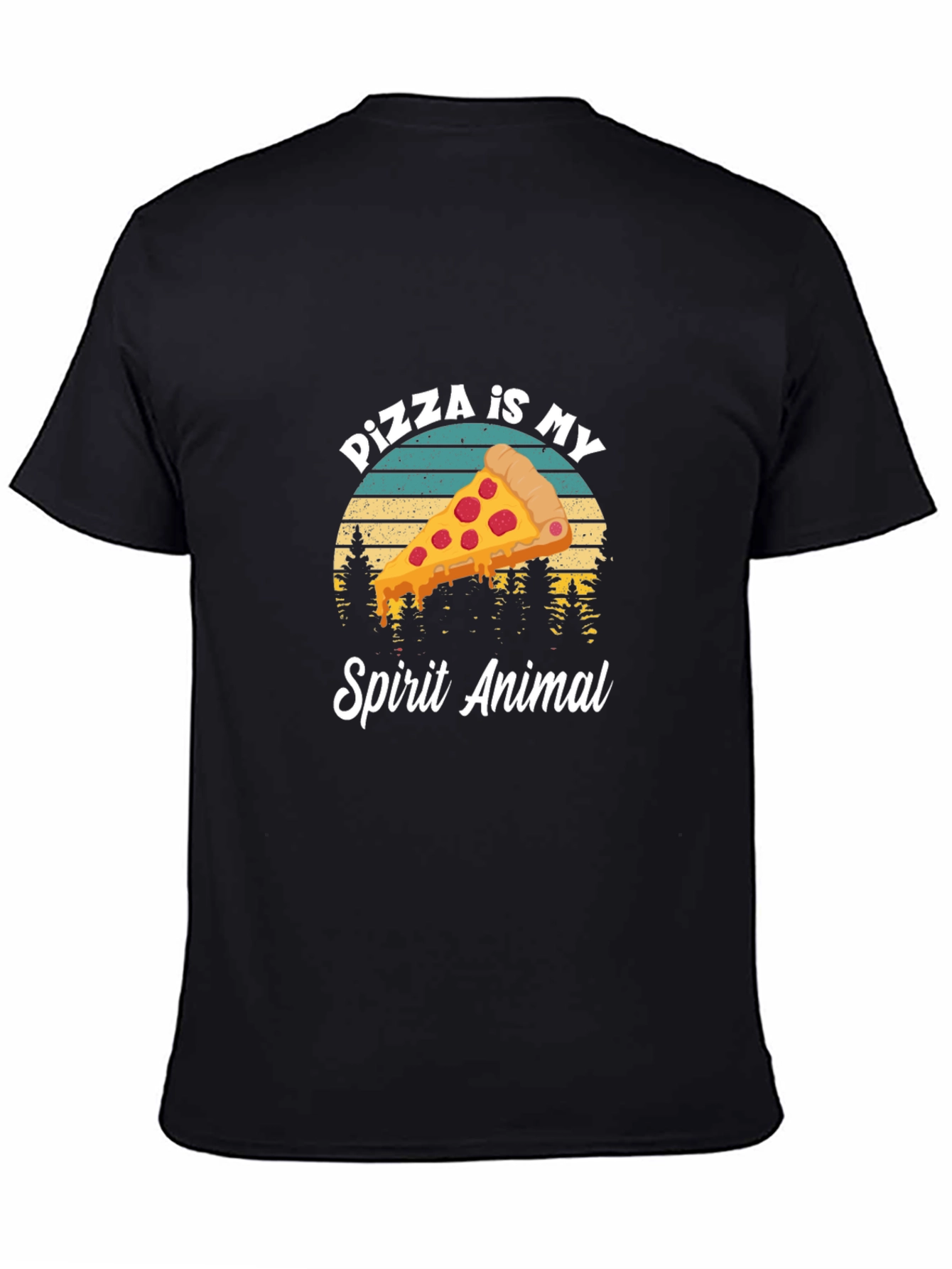 Black Pizza is My Spirit Animal Tee - Funny Food Lover Shirt view 4